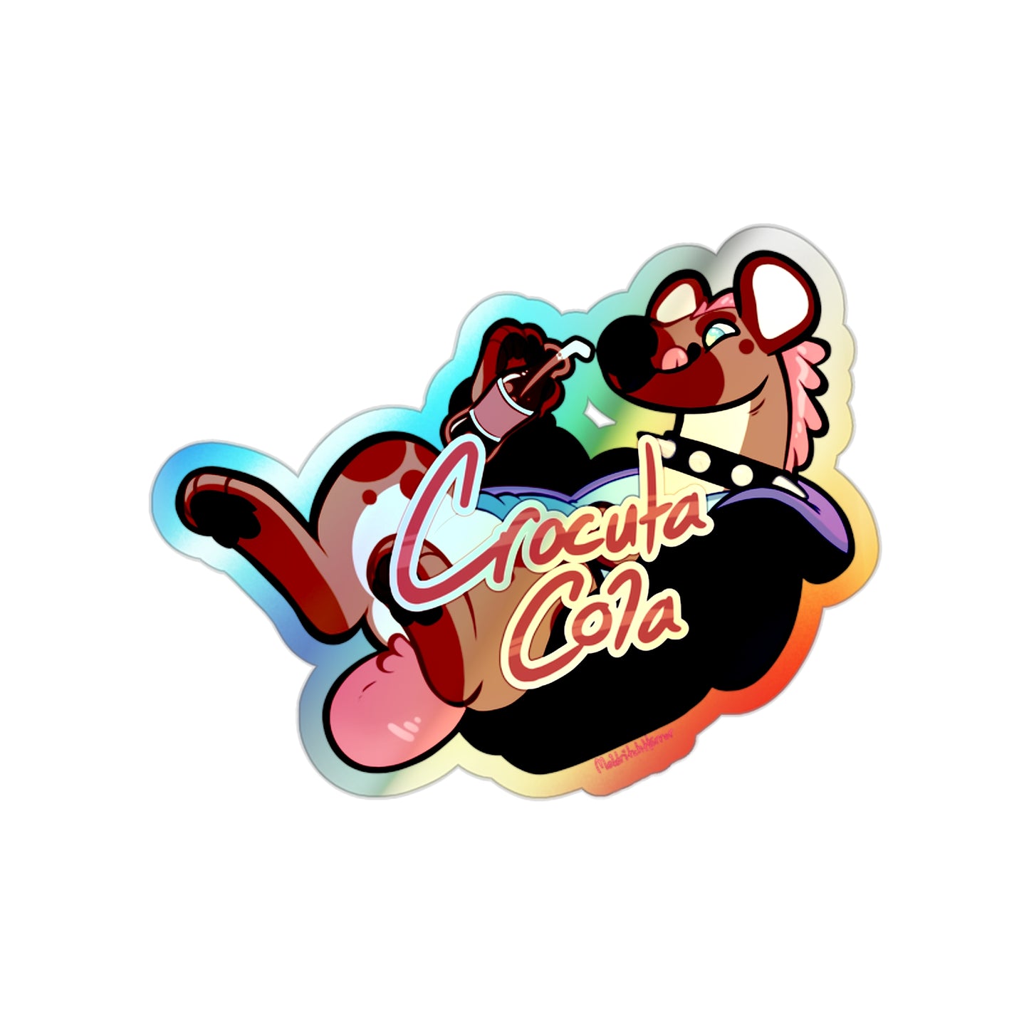 "Crocuta Cola" Holographic Sticker - With Text