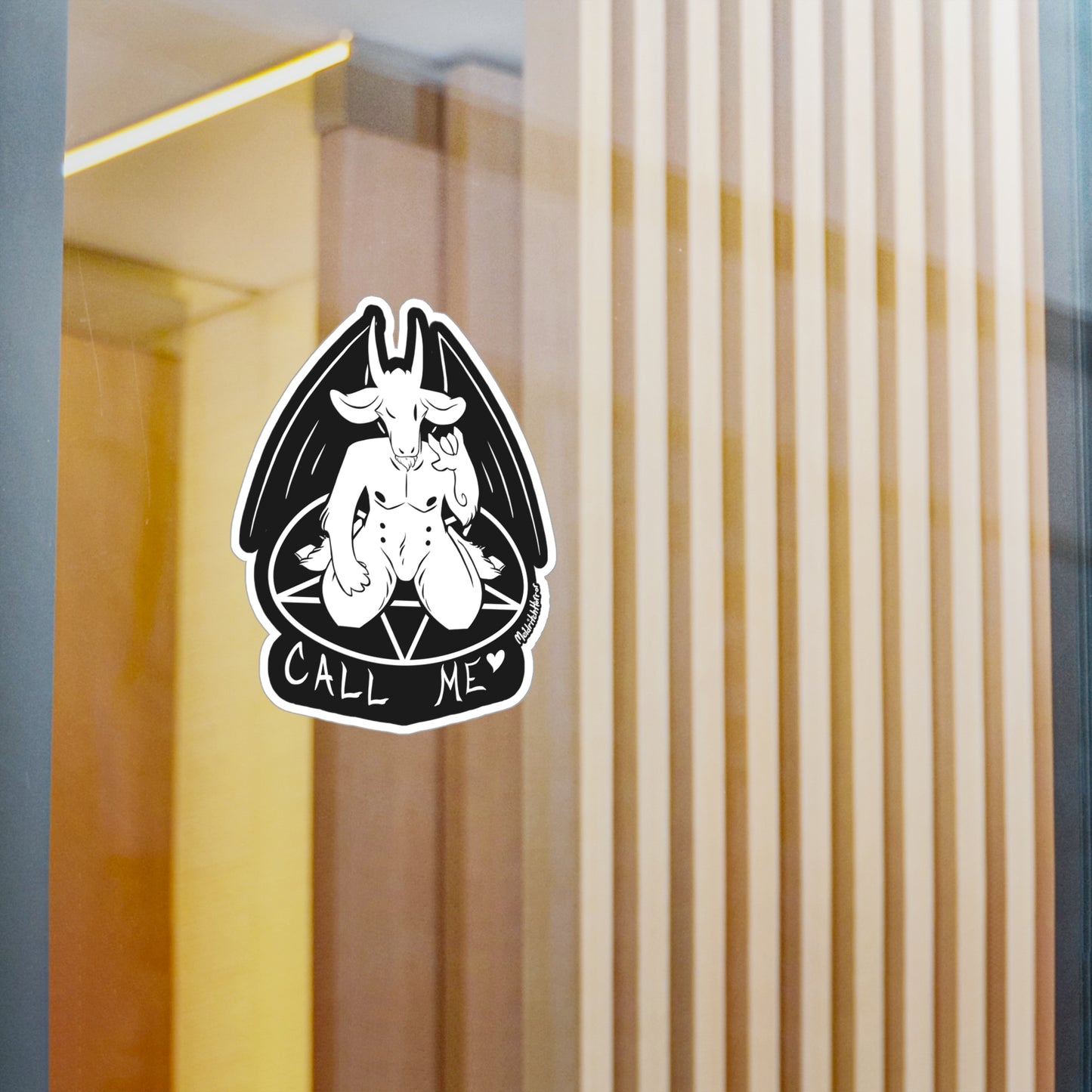 "Call Me" Vinyl Sticker - White Print