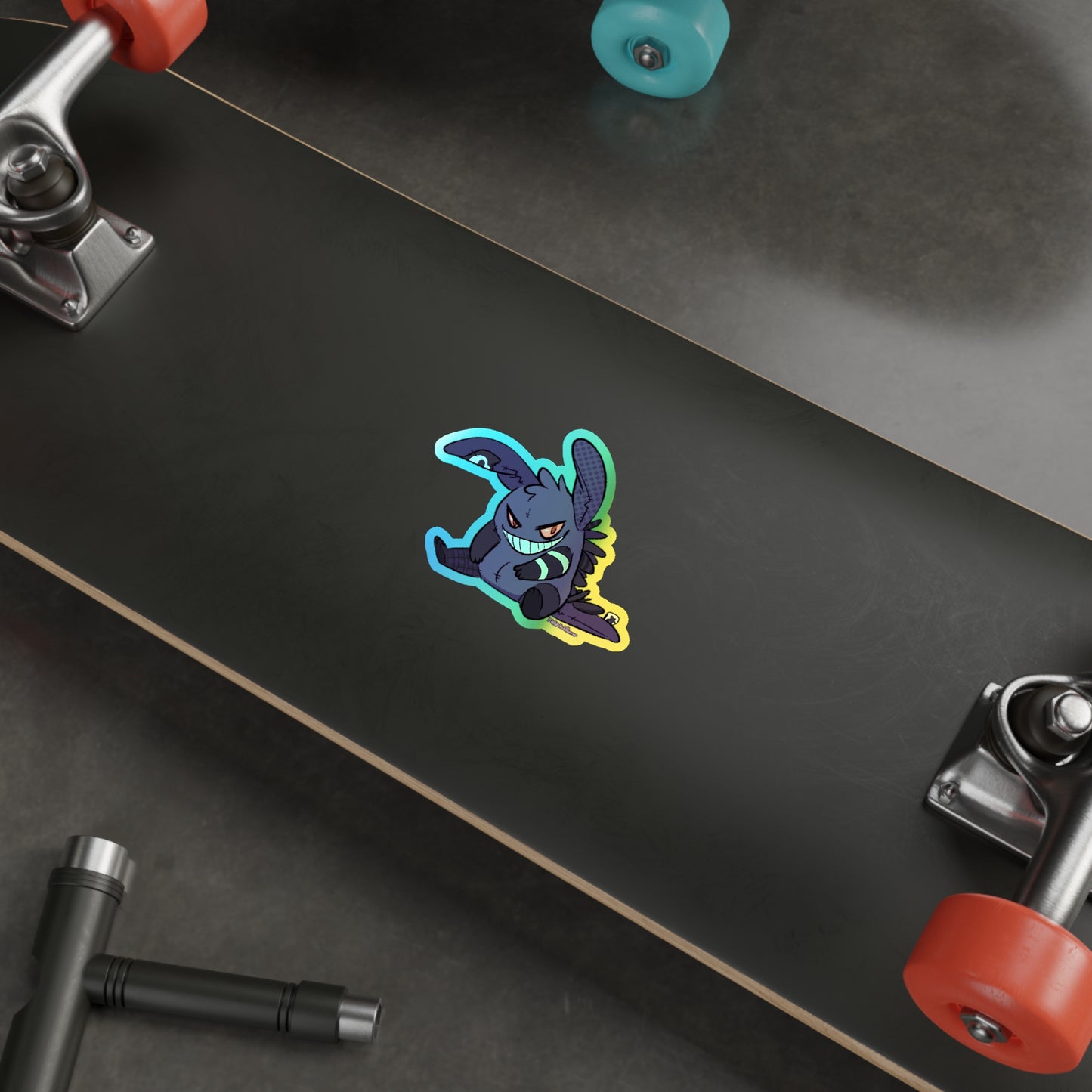 "Patchwork Ghost Plushie" Holographic Sticker