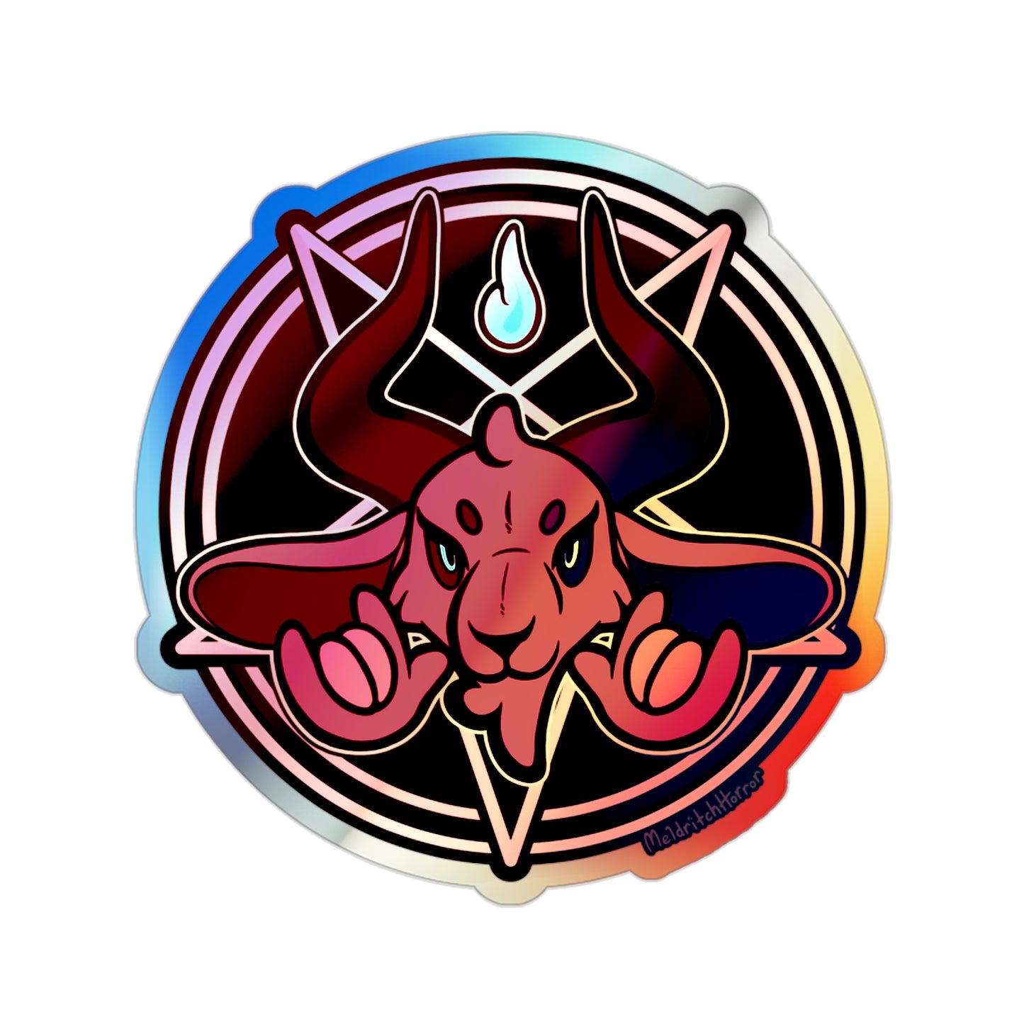 "Unholy Horns" Holographic Sticker