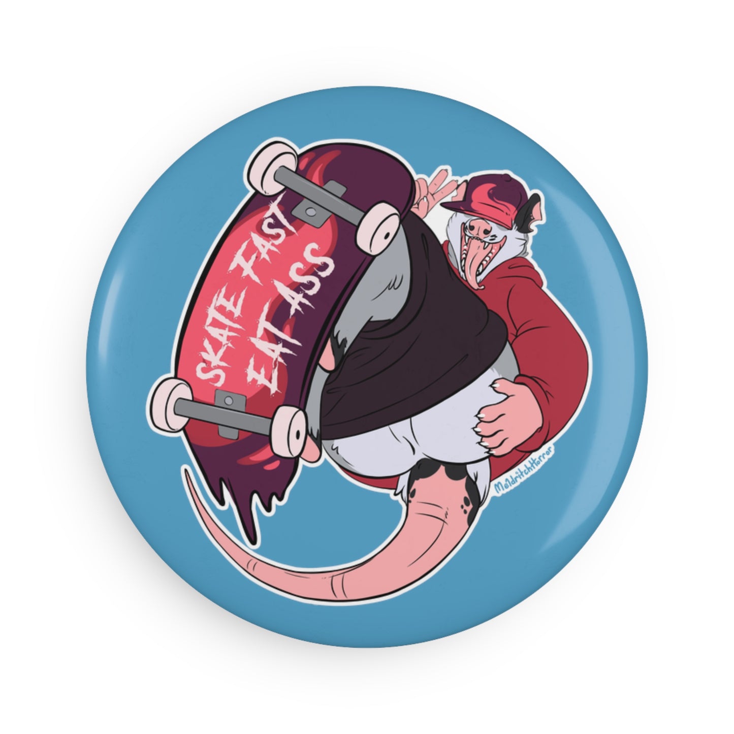 "Skate Fast, Eat Ass" Round Button Magnet - Line Butt