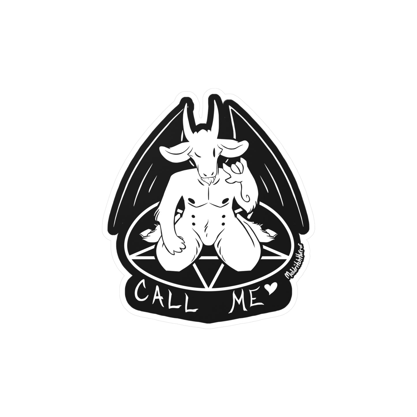 "Call Me" Vinyl Sticker - White Print
