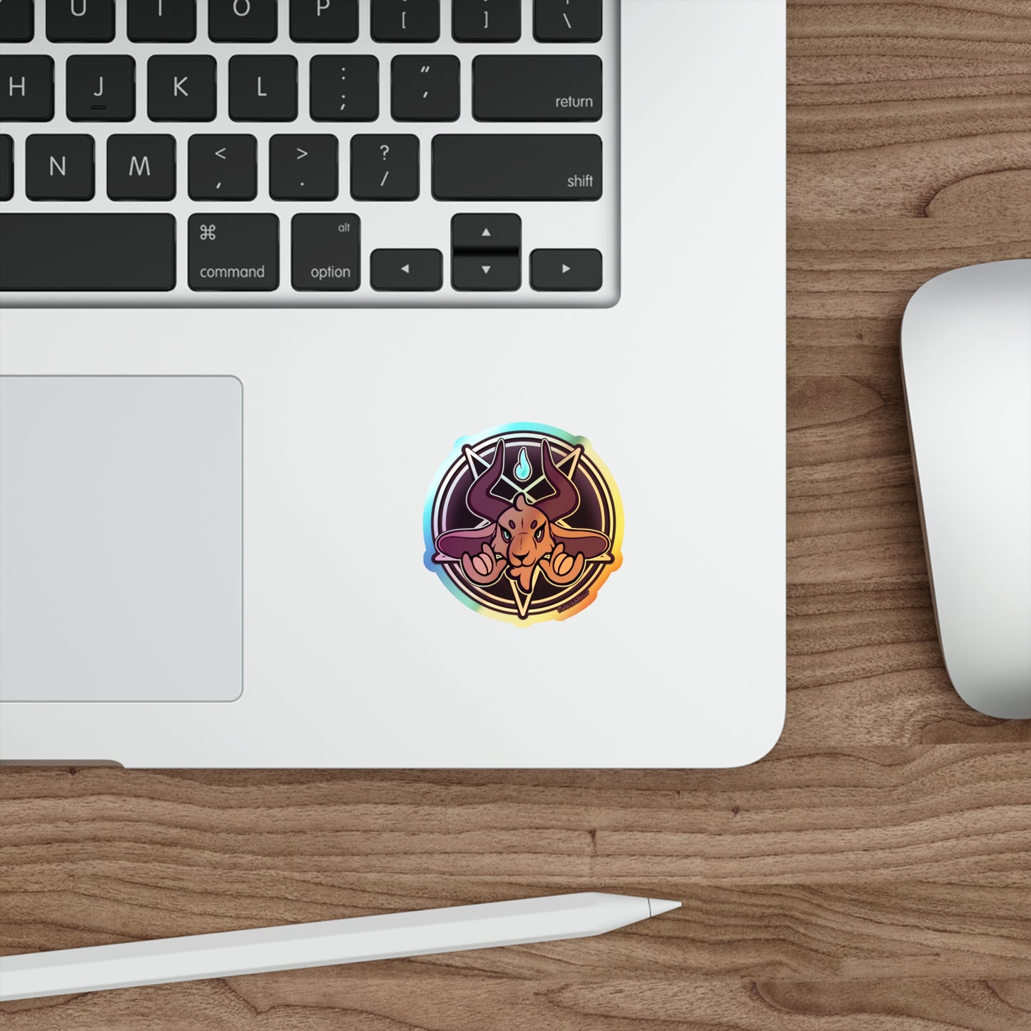 "Unholy Horns" Holographic Sticker