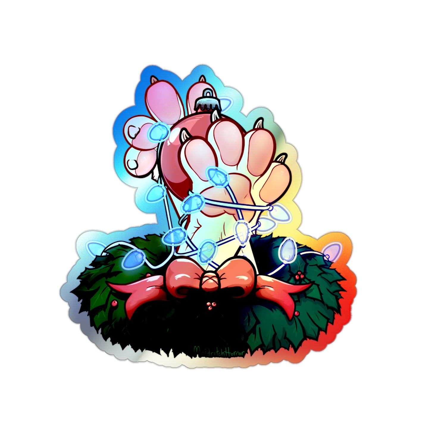 "Deck the Paws" Holographic Sticker