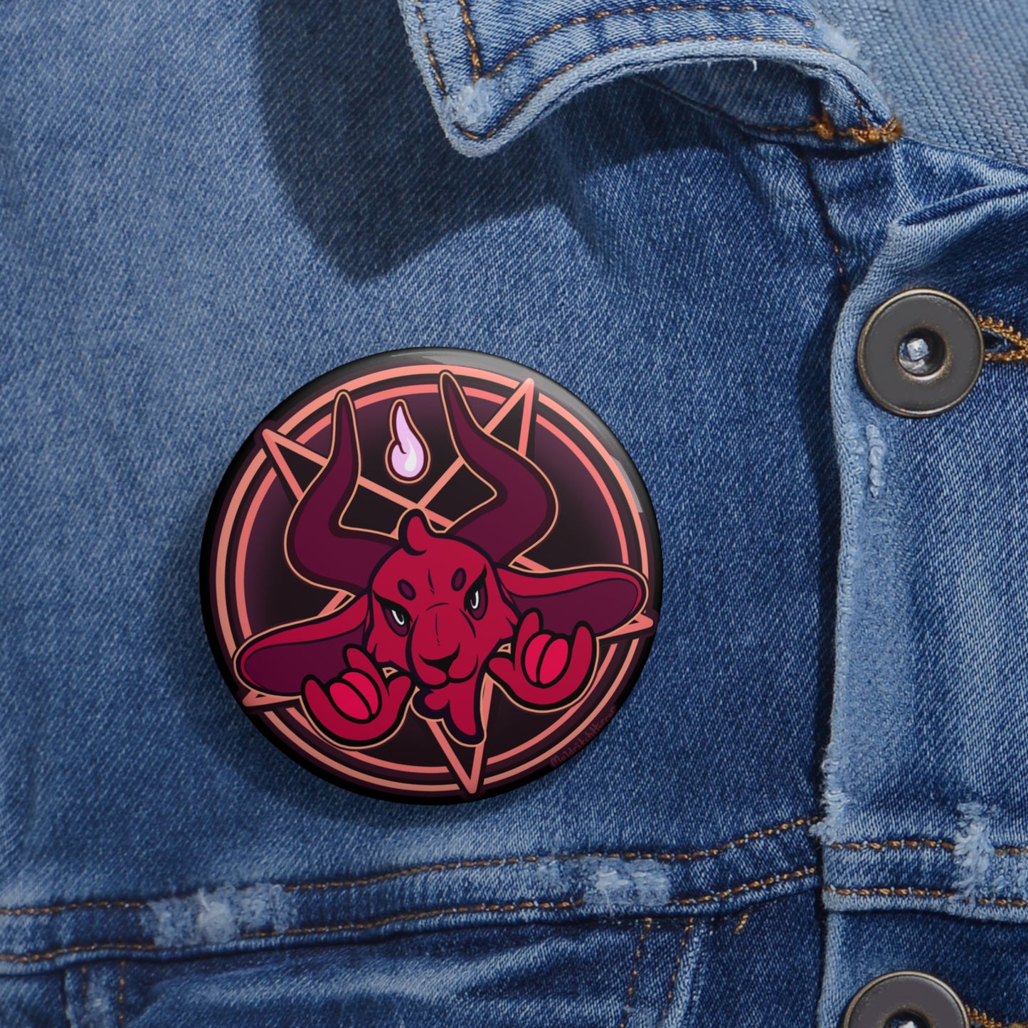 "Unholy Horns" Pin Button
