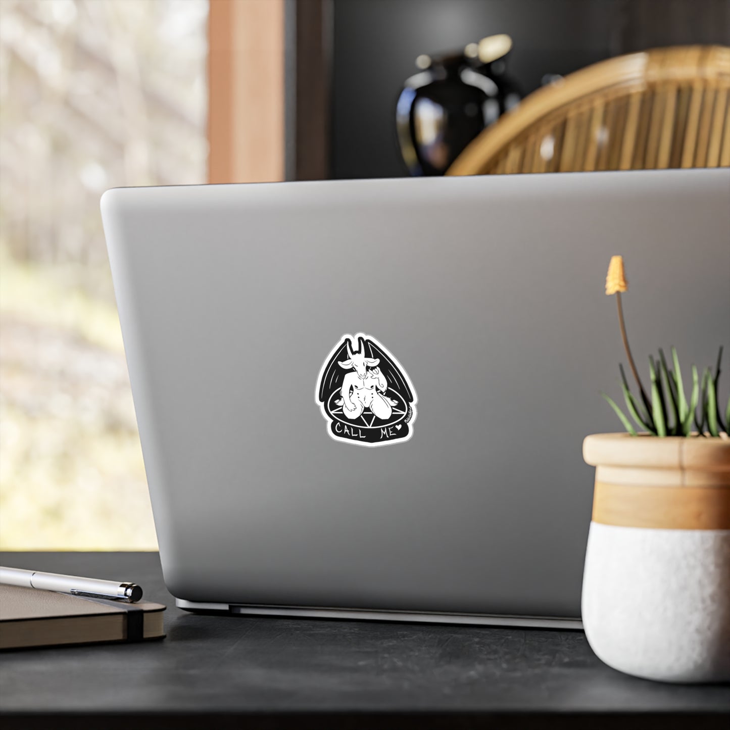 "Call Me" Vinyl Sticker - White Print