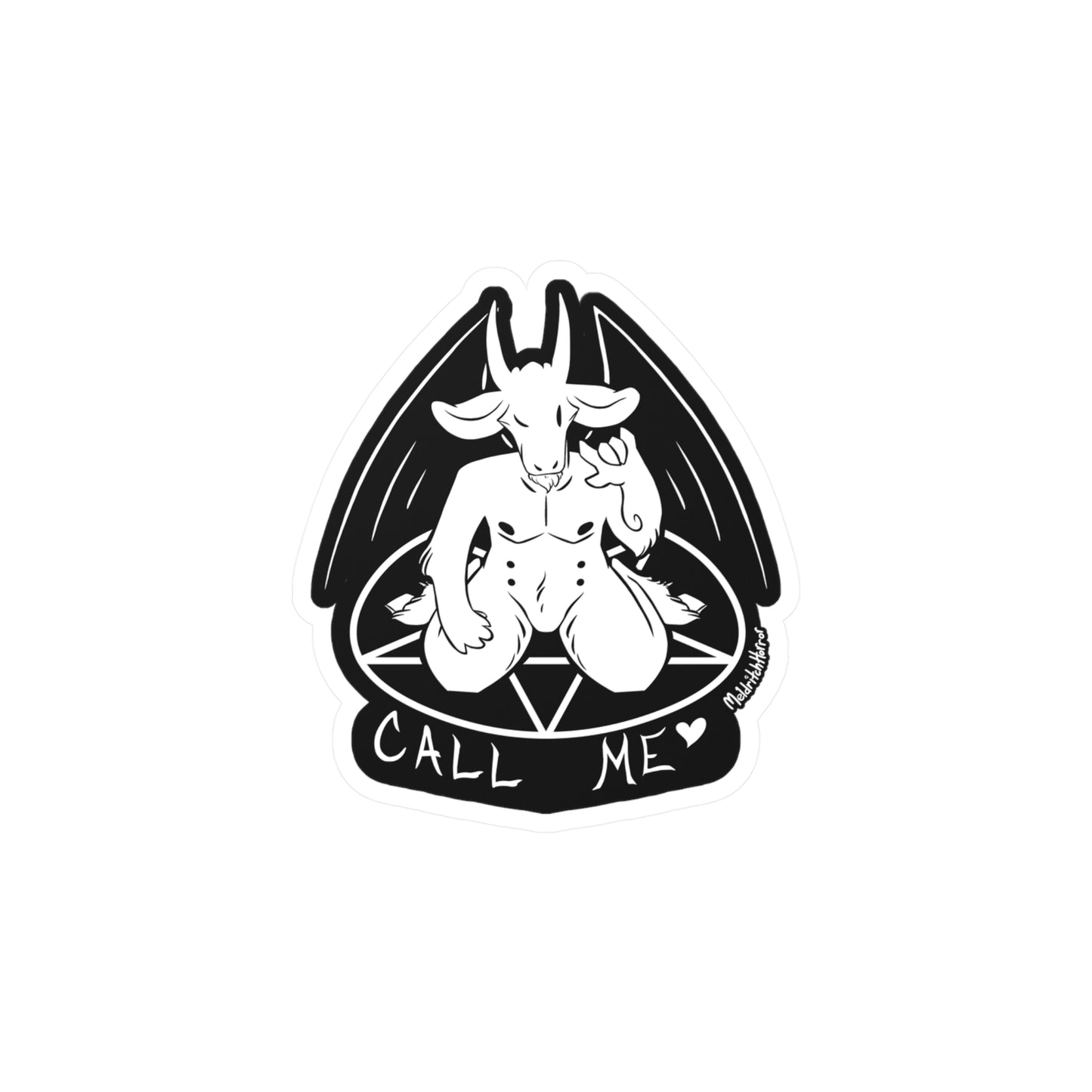 "Call Me" Vinyl Sticker - White Print