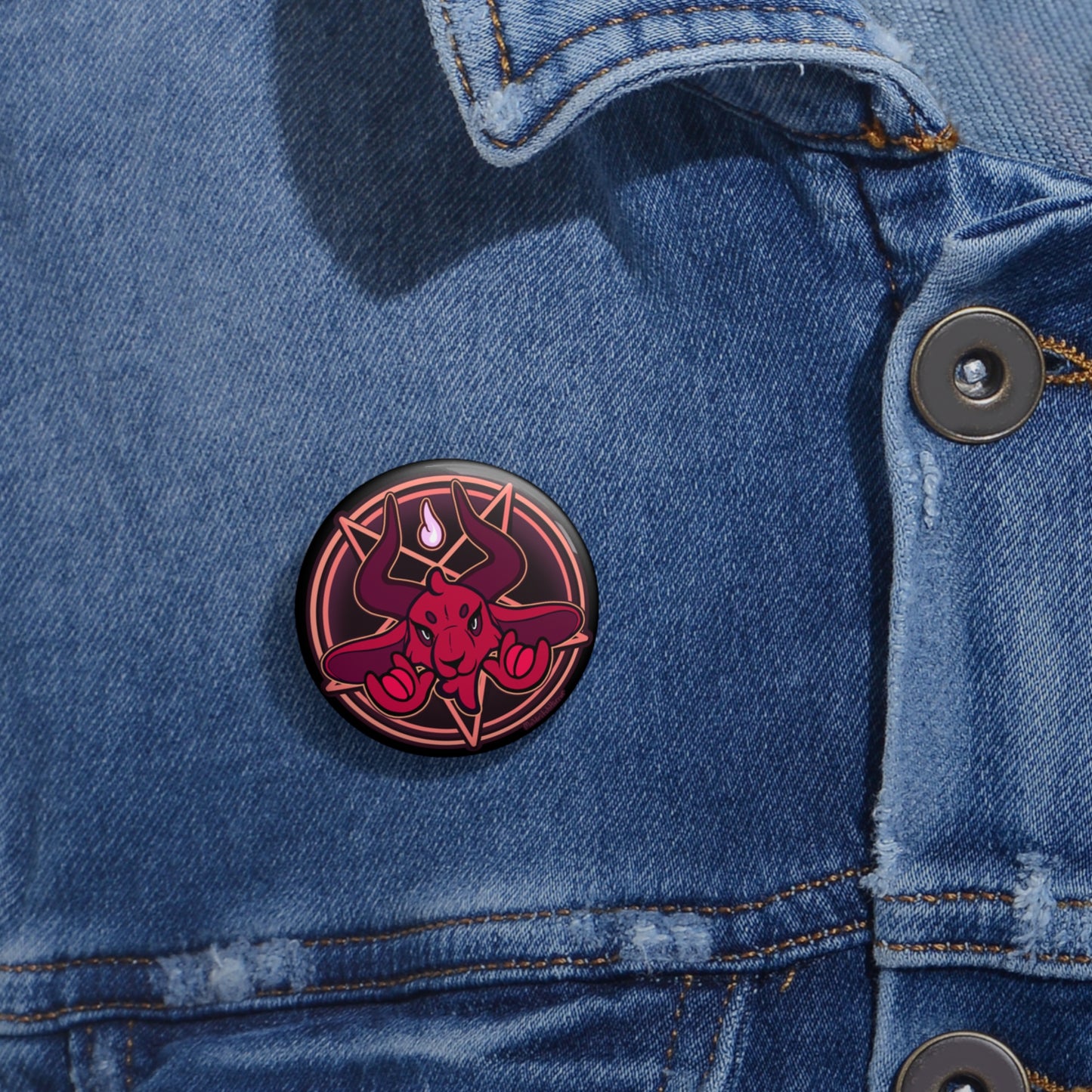 "Unholy Horns" Pin Button