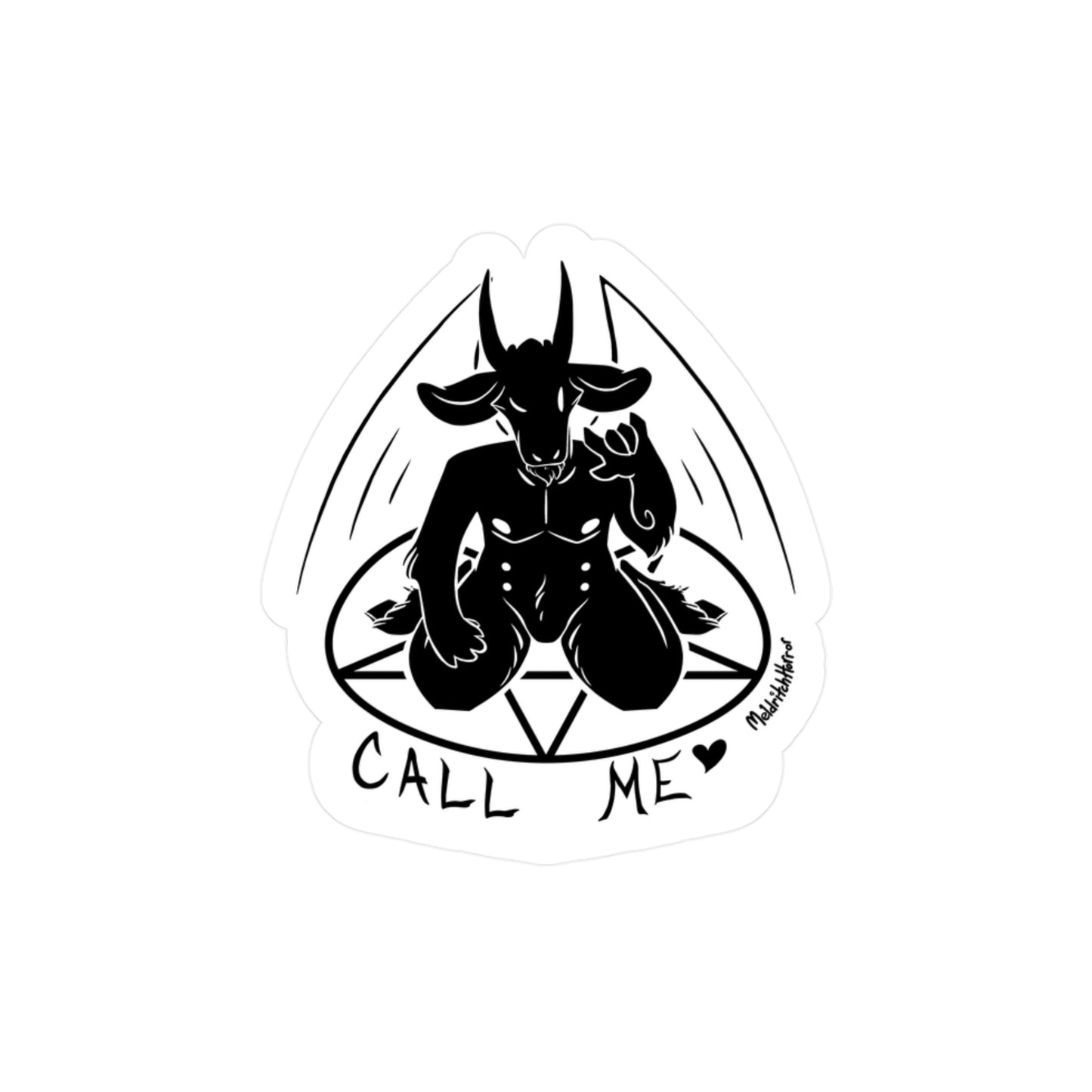"Call Me" Vinyl Sticker - Black Print