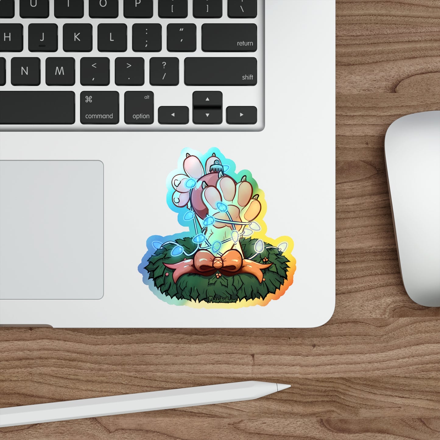 "Deck the Paws" Holographic Sticker