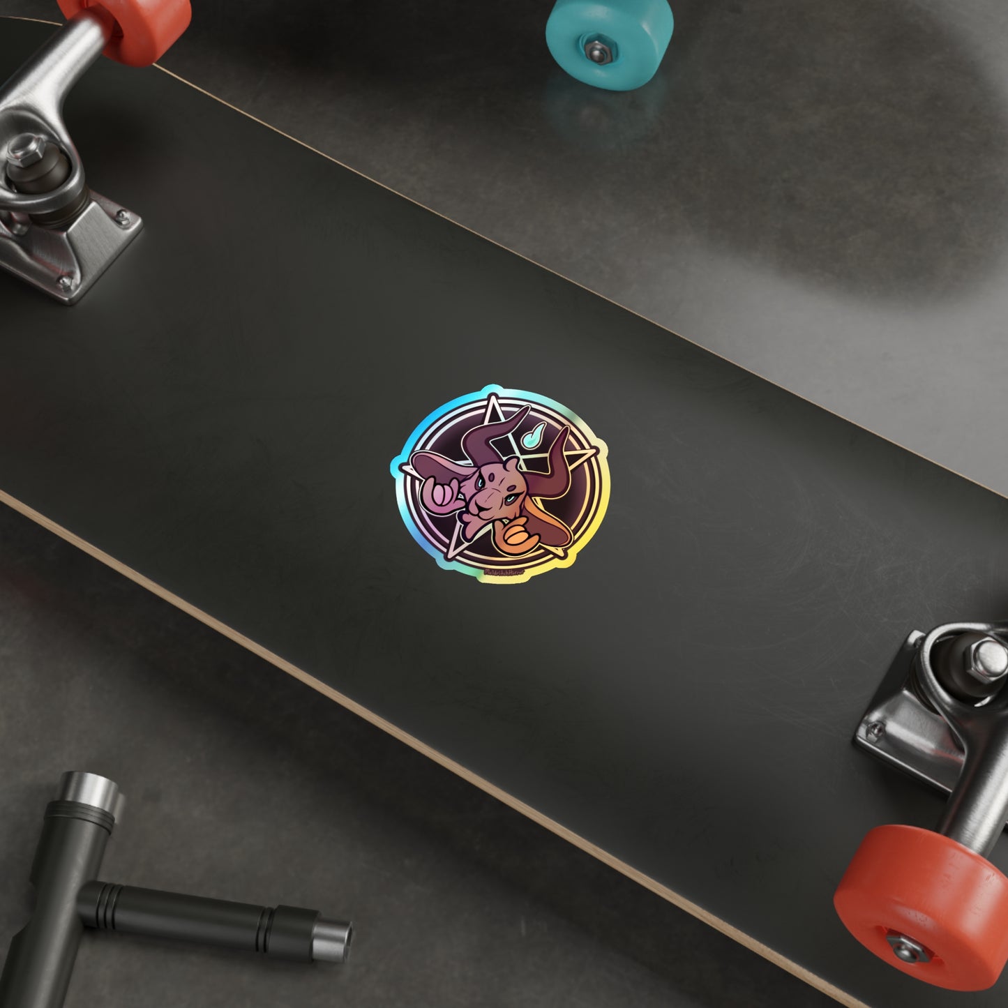 "Unholy Horns" Holographic Sticker