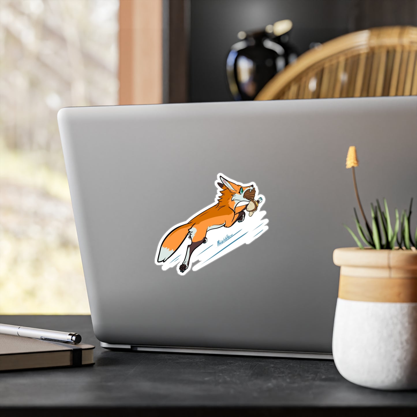 "Late! Fox" Vinyl Sticker - Naked