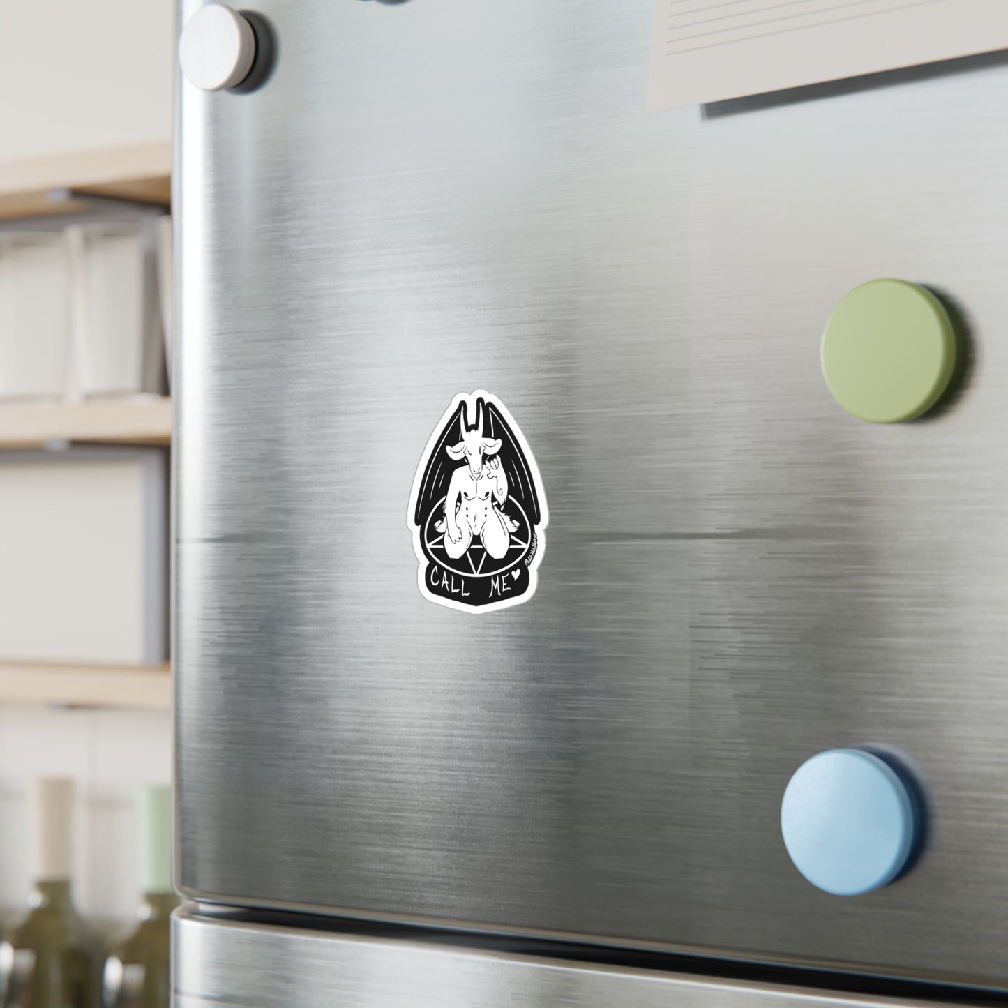 "Call Me" Vinyl Sticker - White Print