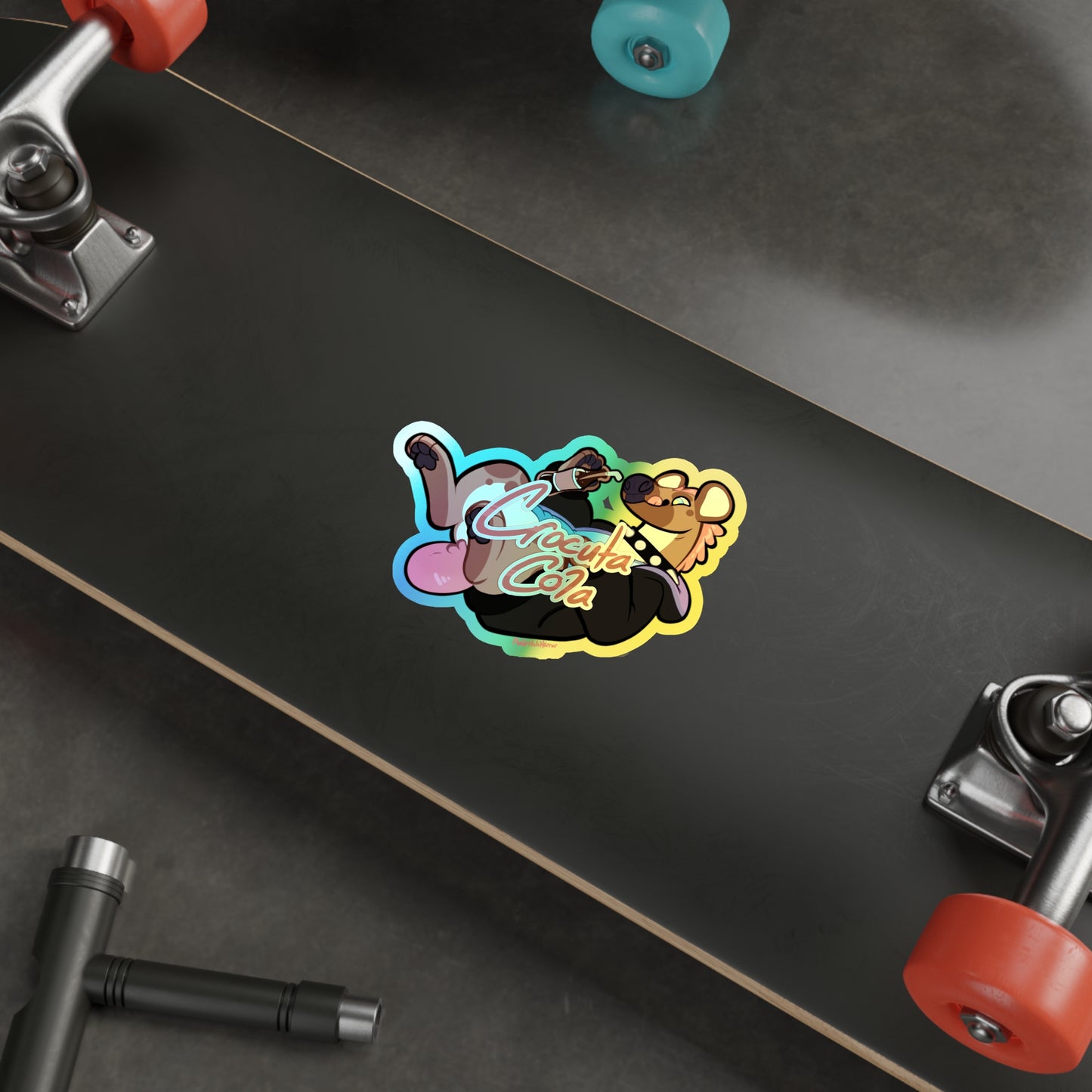"Crocuta Cola" Holographic Sticker - With Text