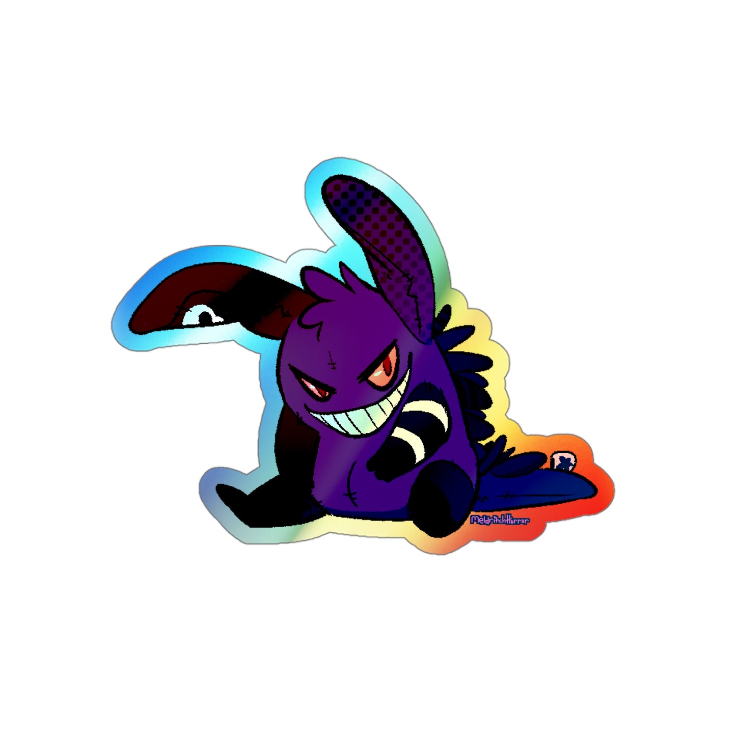 "Patchwork Ghost Plushie" Holographic Sticker