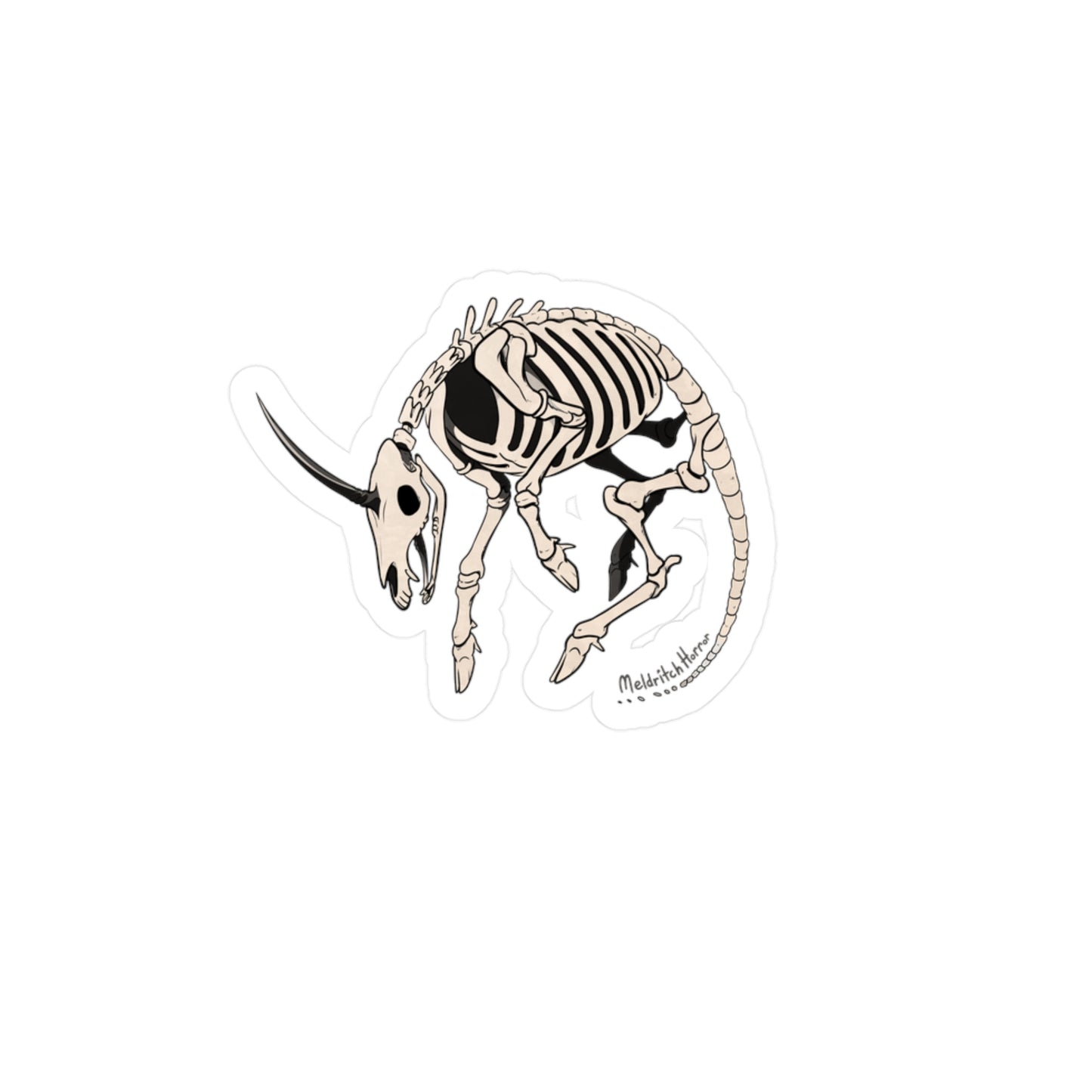"Skeletal Unicorn" Vinyl Sticker