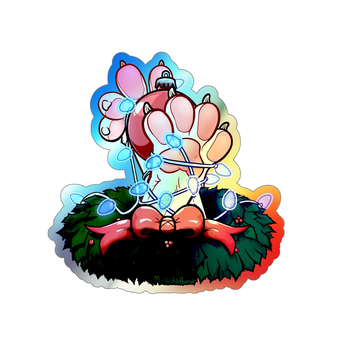 "Deck the Paws" Holographic Sticker