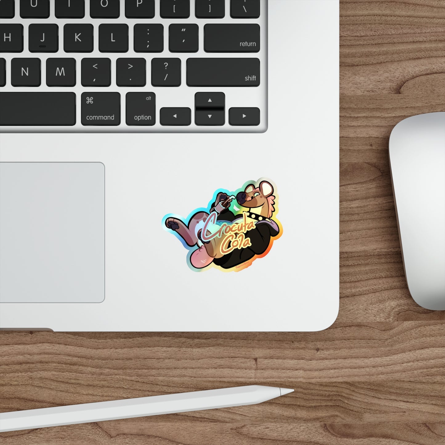 "Crocuta Cola" Holographic Sticker - With Text