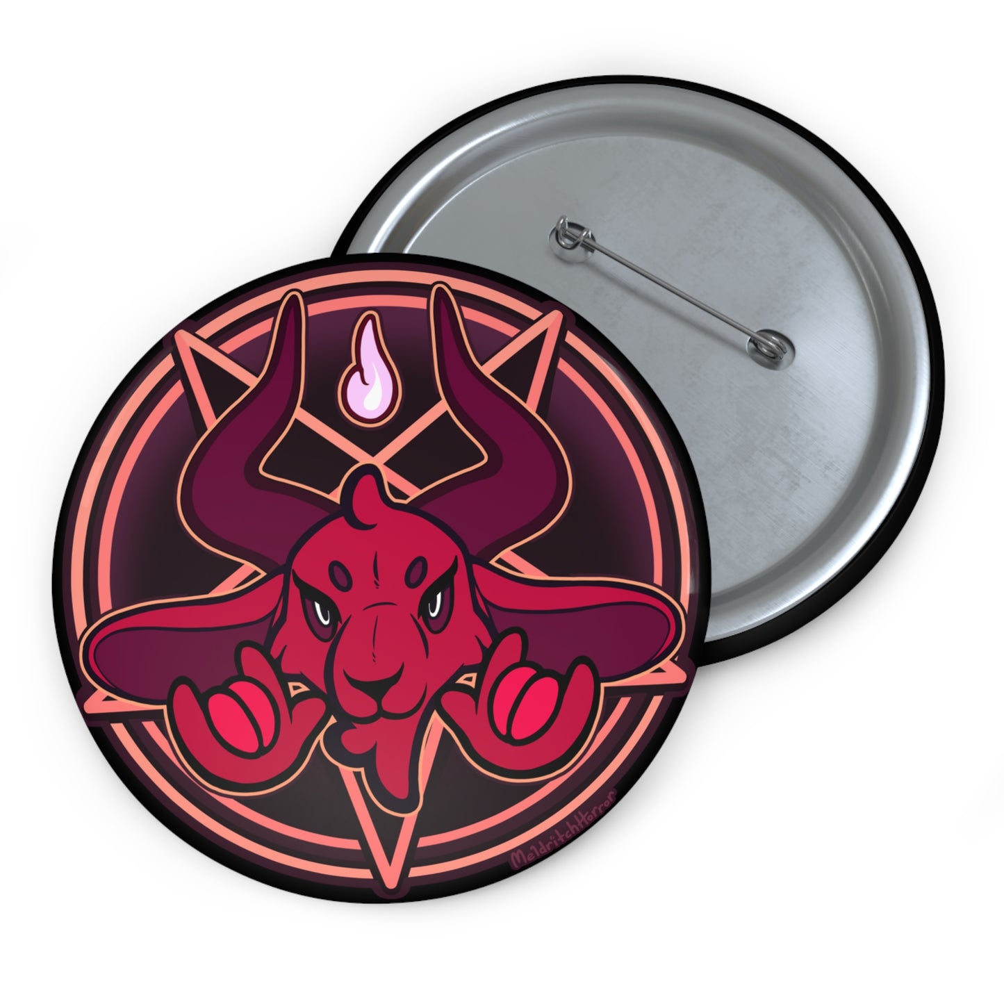 "Unholy Horns" Pin Button