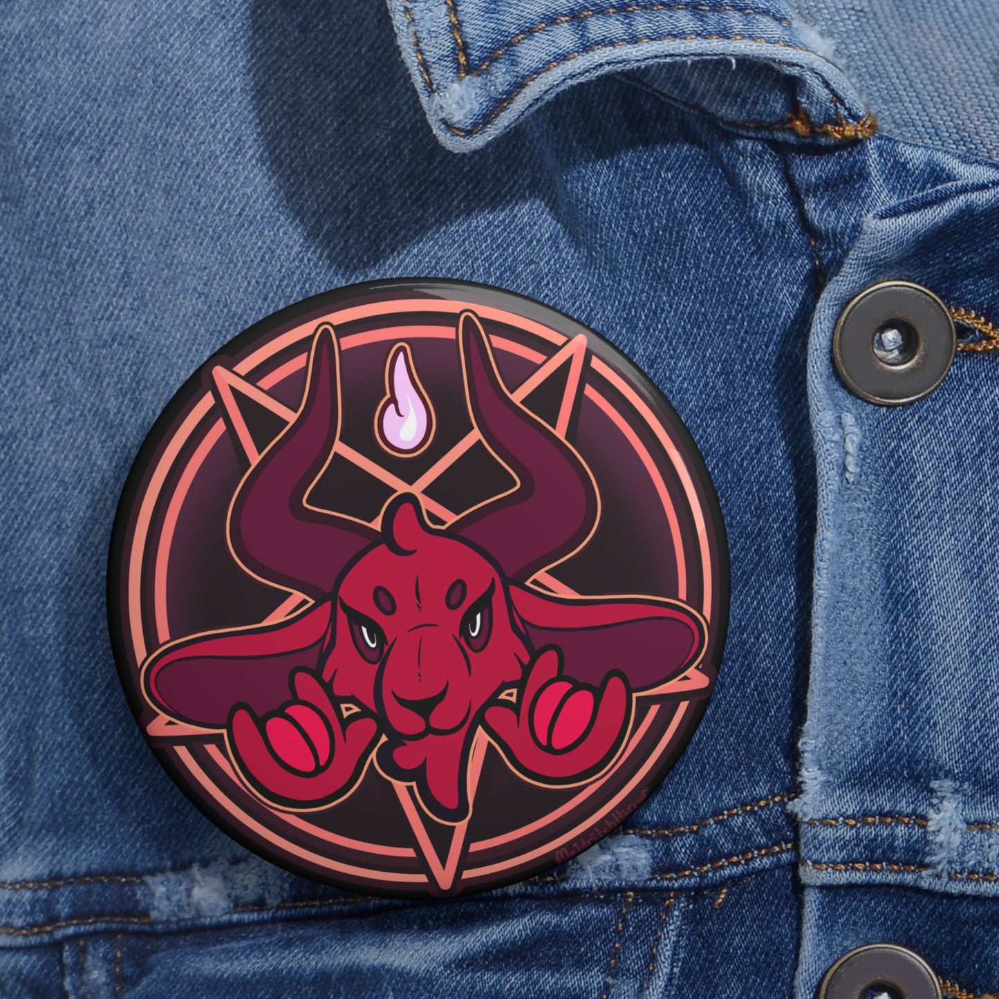 "Unholy Horns" Pin Button