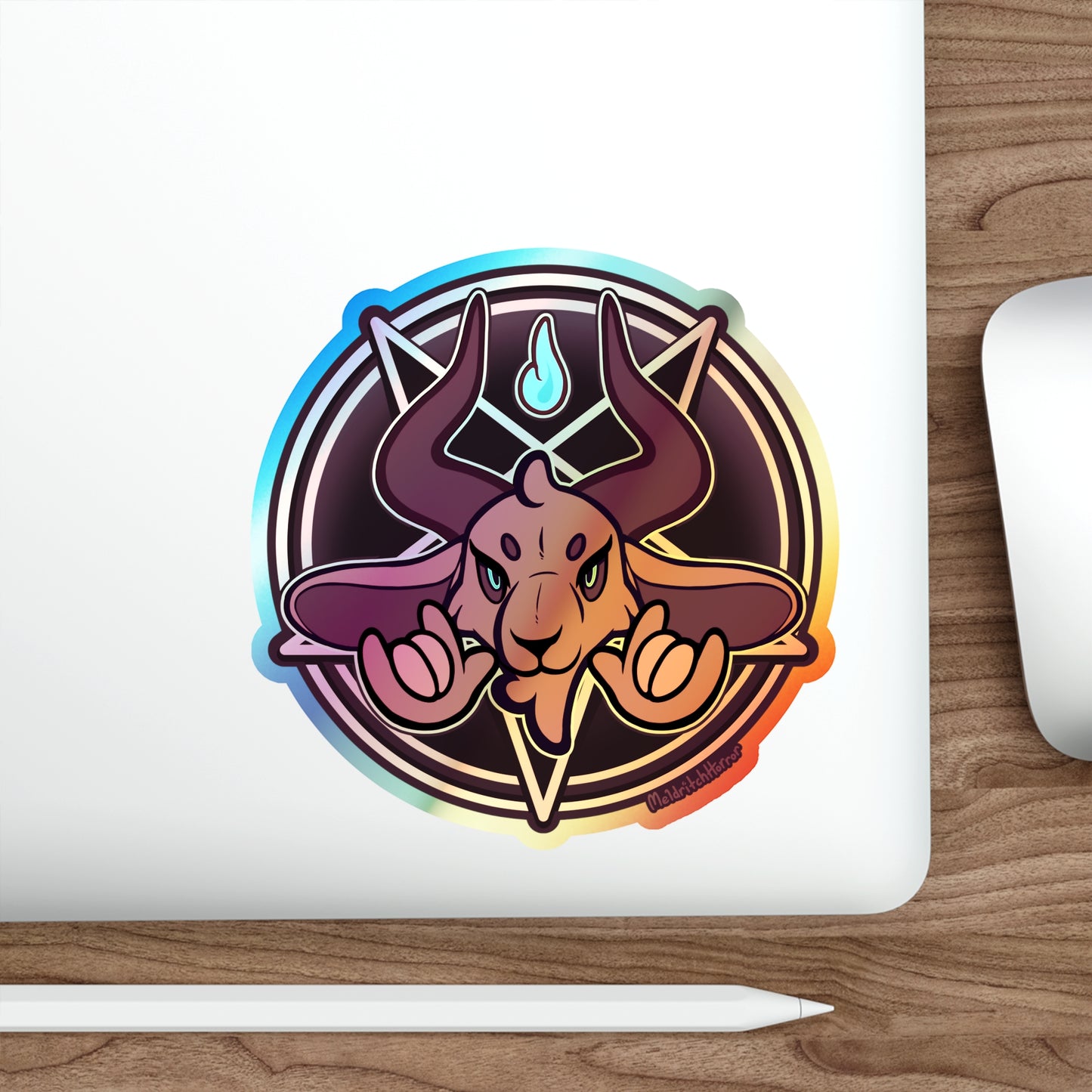 "Unholy Horns" Holographic Sticker