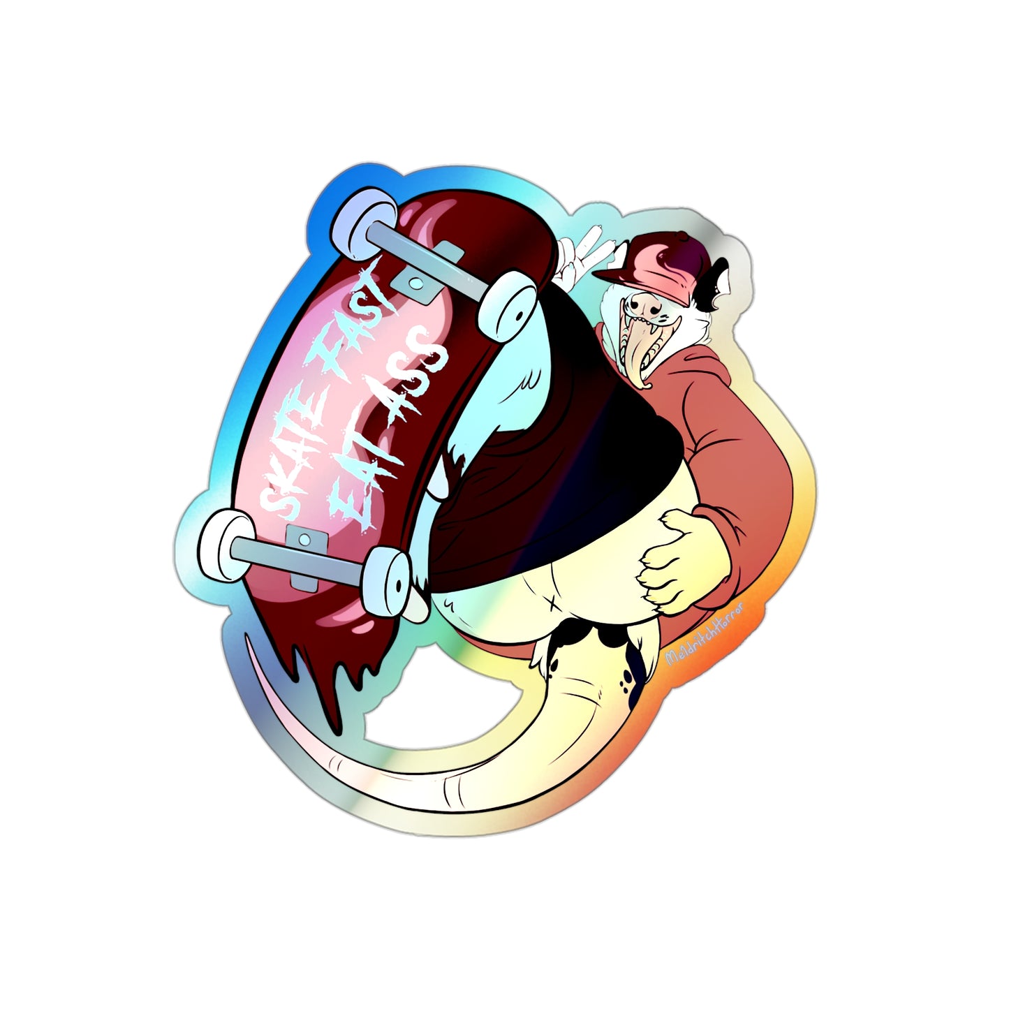 "Skate Fast, Eat Ass" Holographic Sticker - X Butt