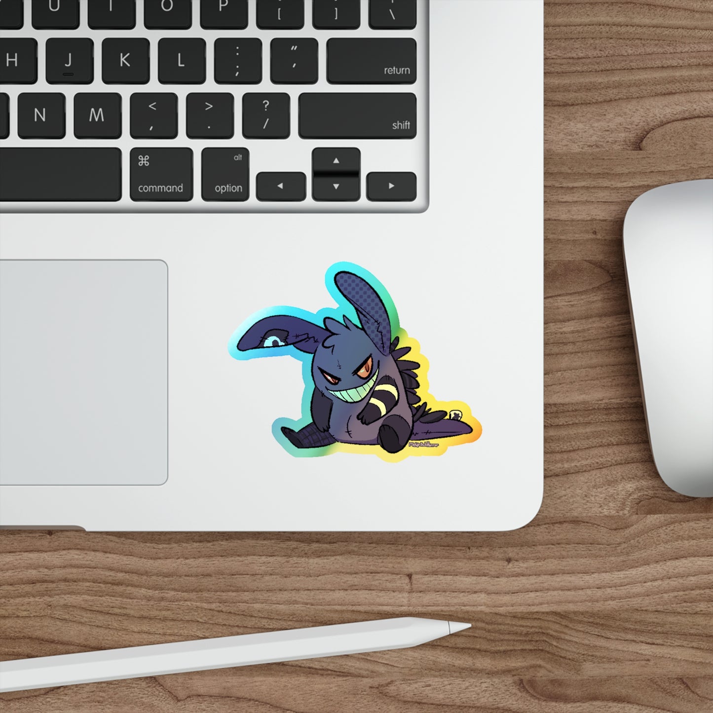 "Patchwork Ghost Plushie" Holographic Sticker