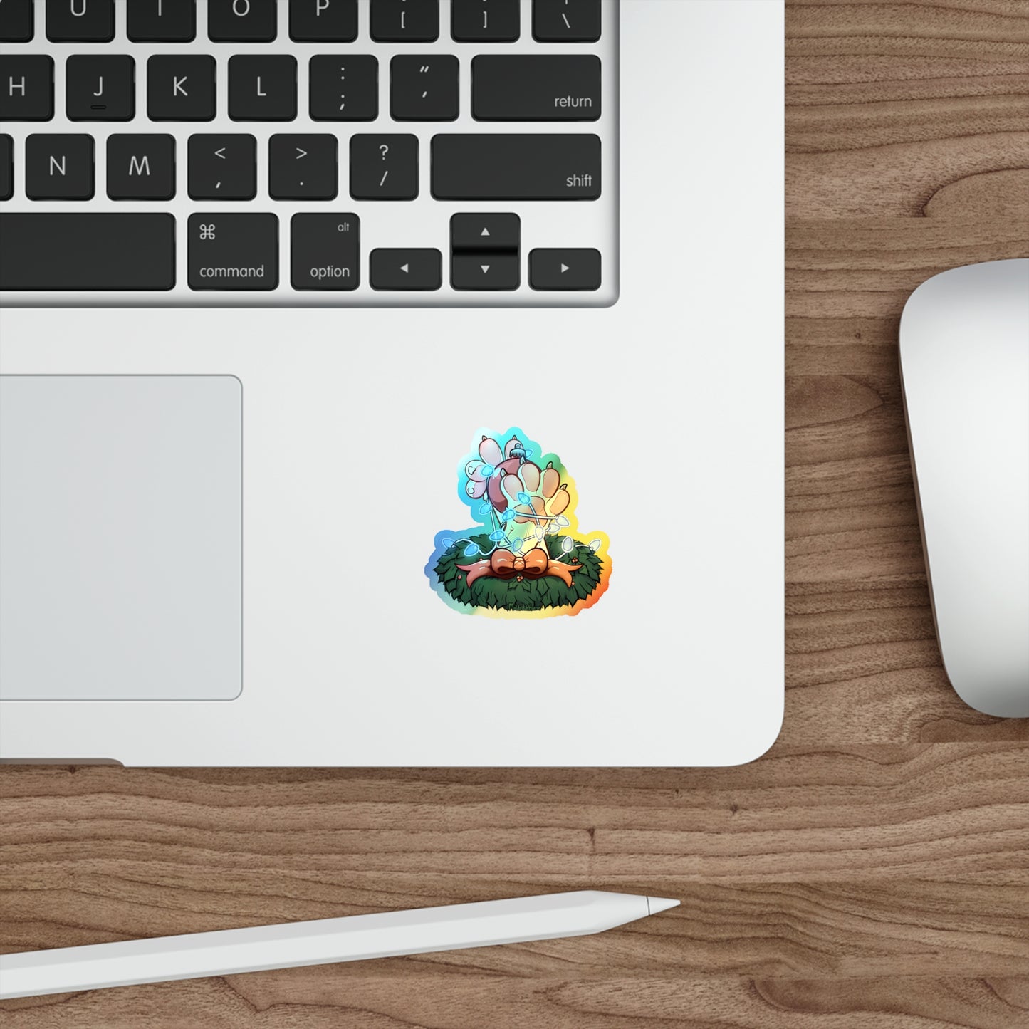 "Deck the Paws" Holographic Sticker