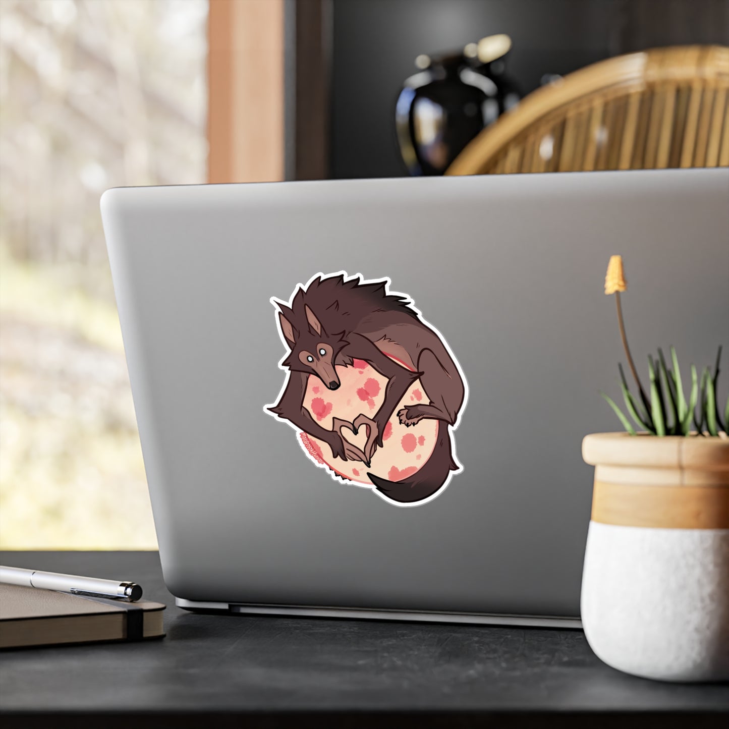 "Over the Moon" Vinyl Sticker - Pink Moon
