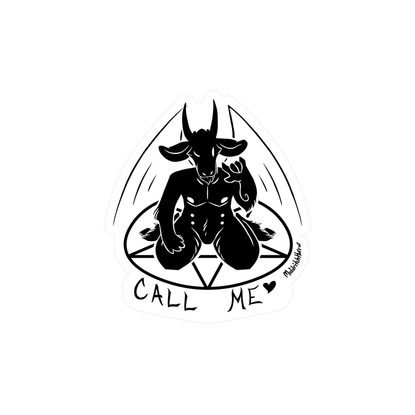 "Call Me" Vinyl Sticker - Black Print