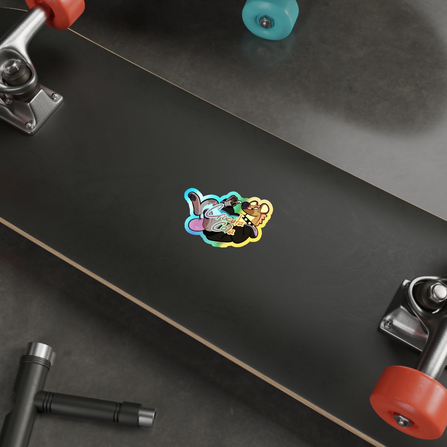 "Crocuta Cola" Holographic Sticker - With Text