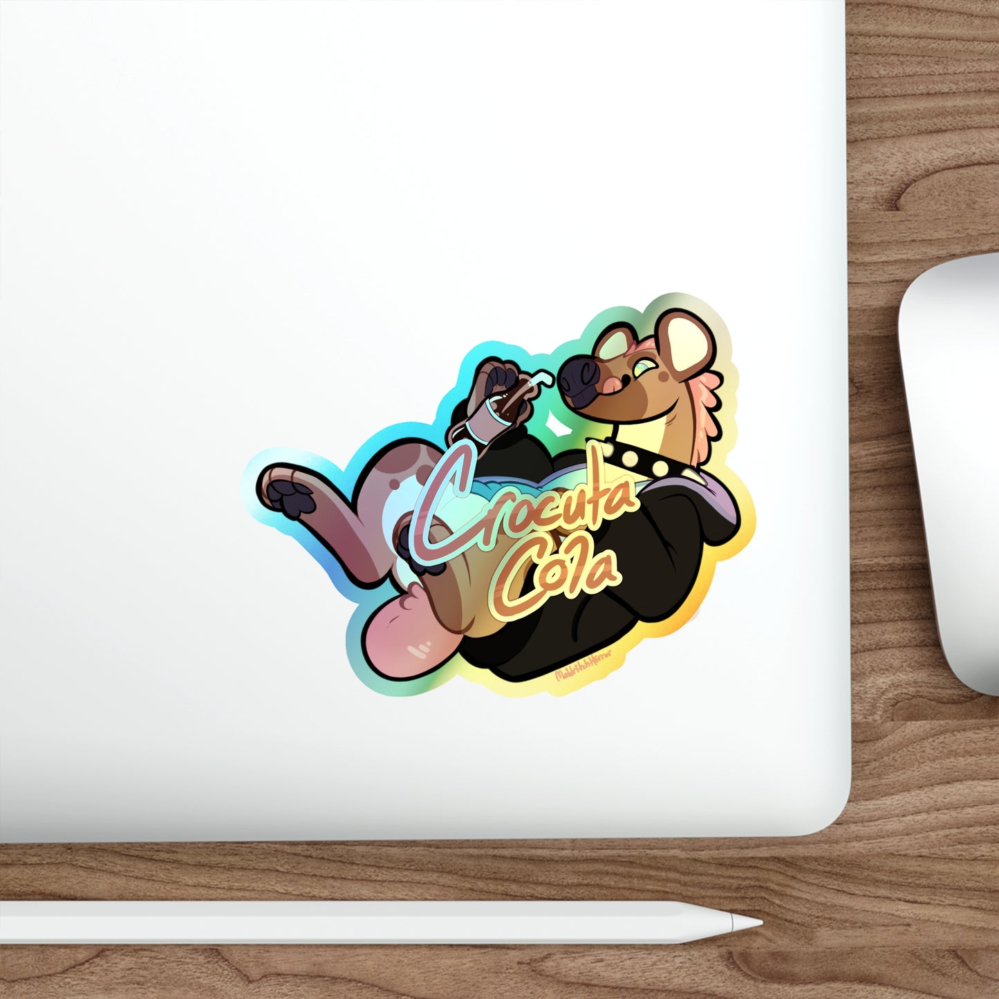 "Crocuta Cola" Holographic Sticker - With Text