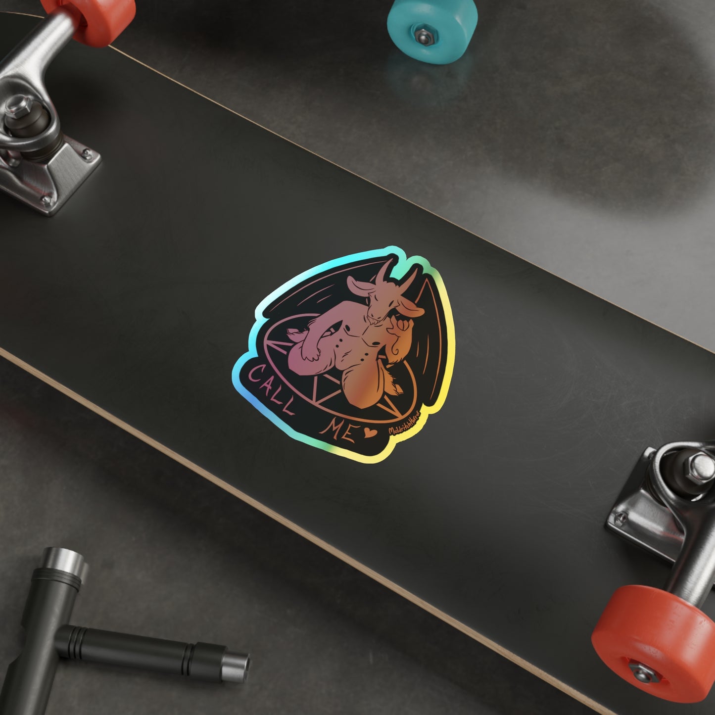 "Call Me" Holographic Sticker - Original Red