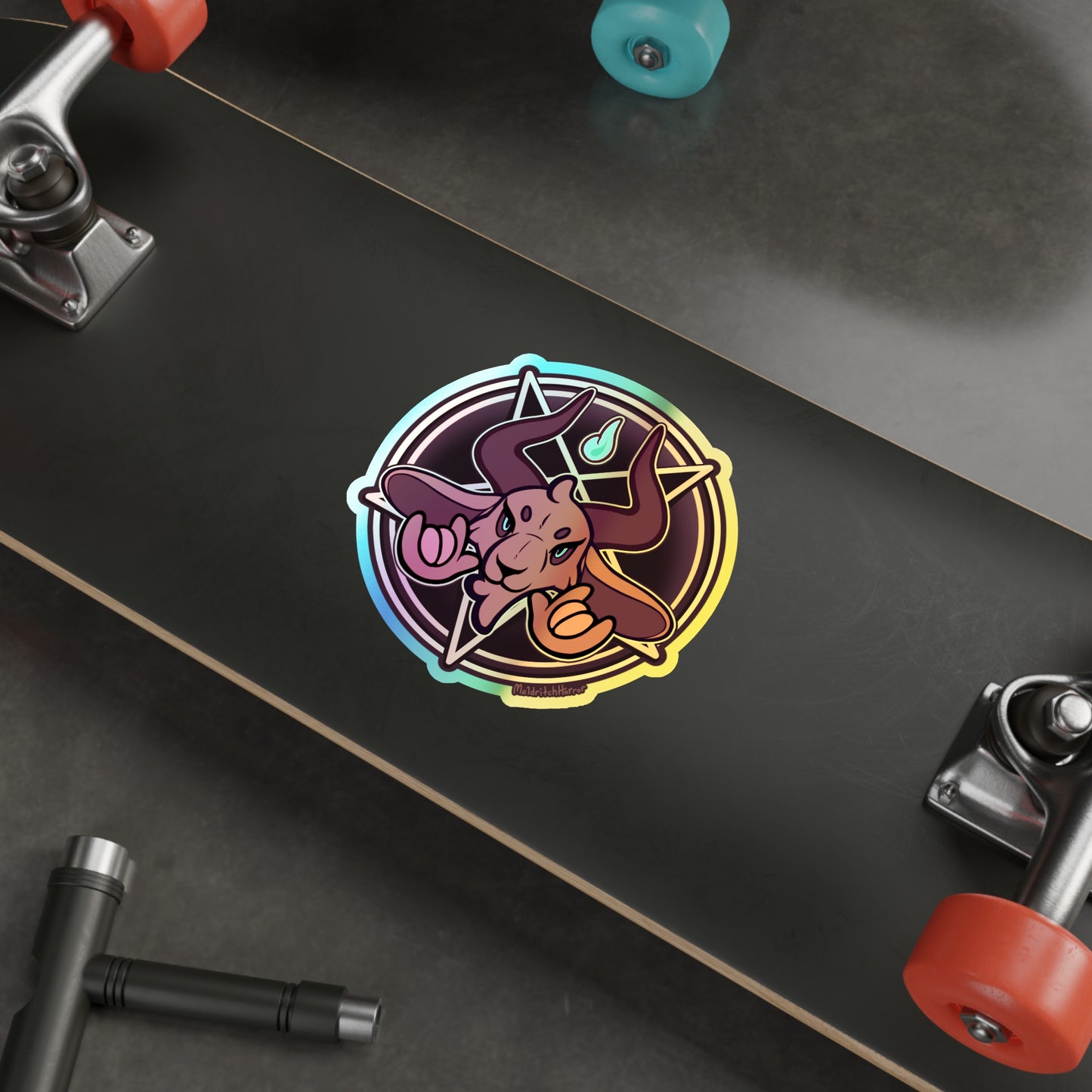 "Unholy Horns" Holographic Sticker
