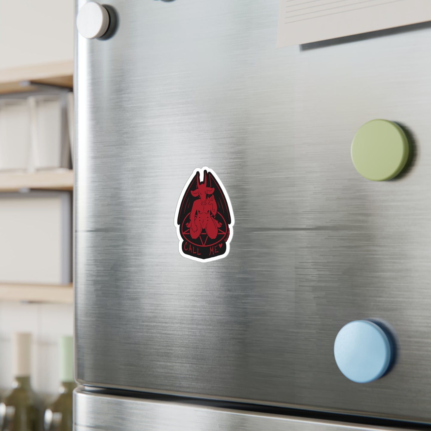 "Call Me" Vinyl Sticker - Original Red
