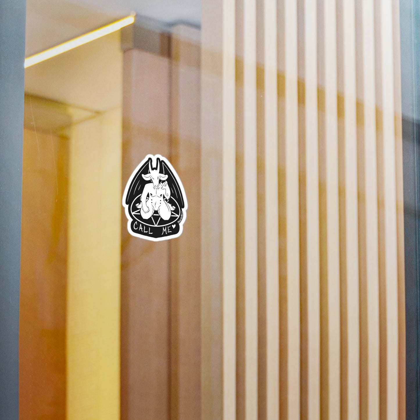 "Call Me" Vinyl Sticker - White Print