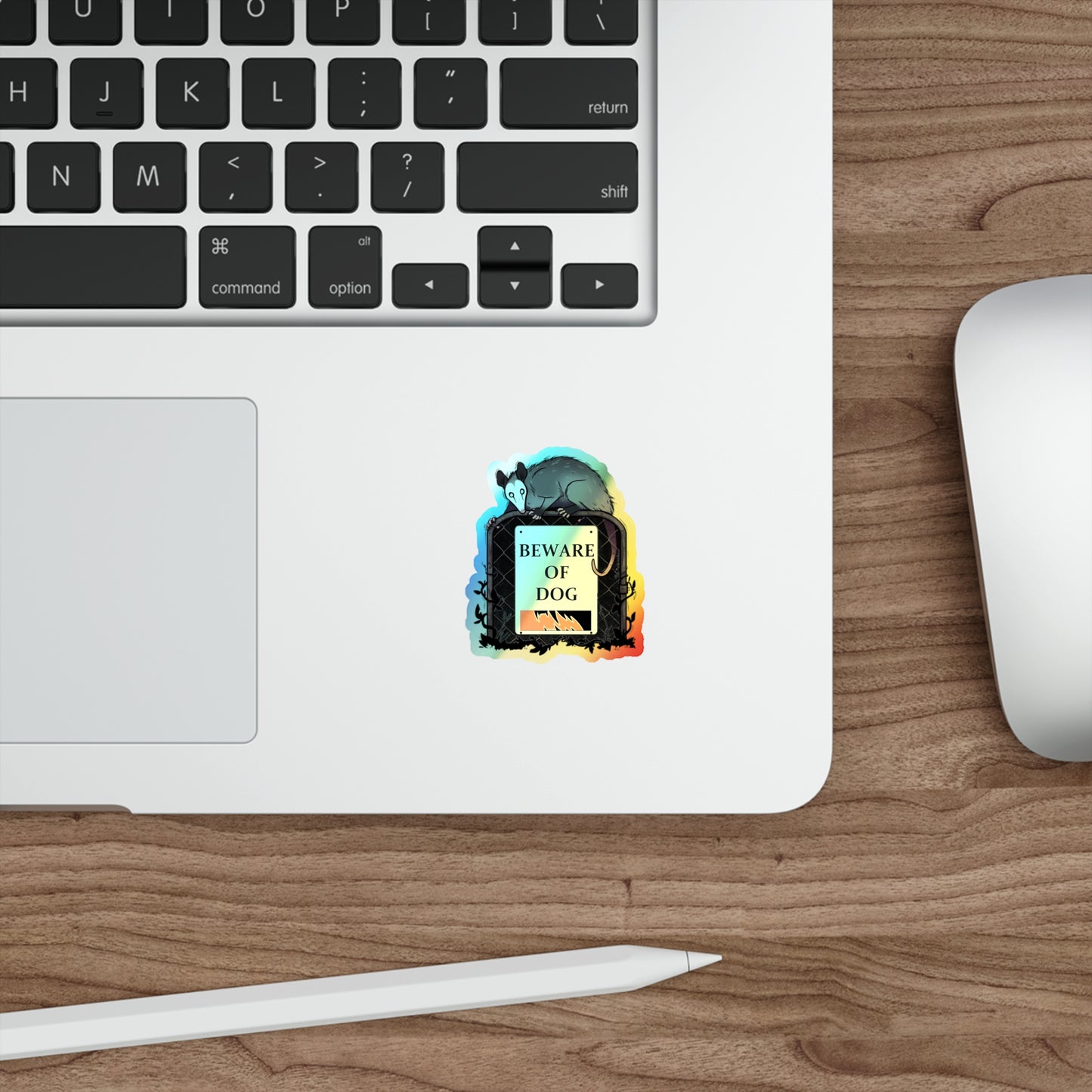 "Beware of Dog" Holographic Sticker