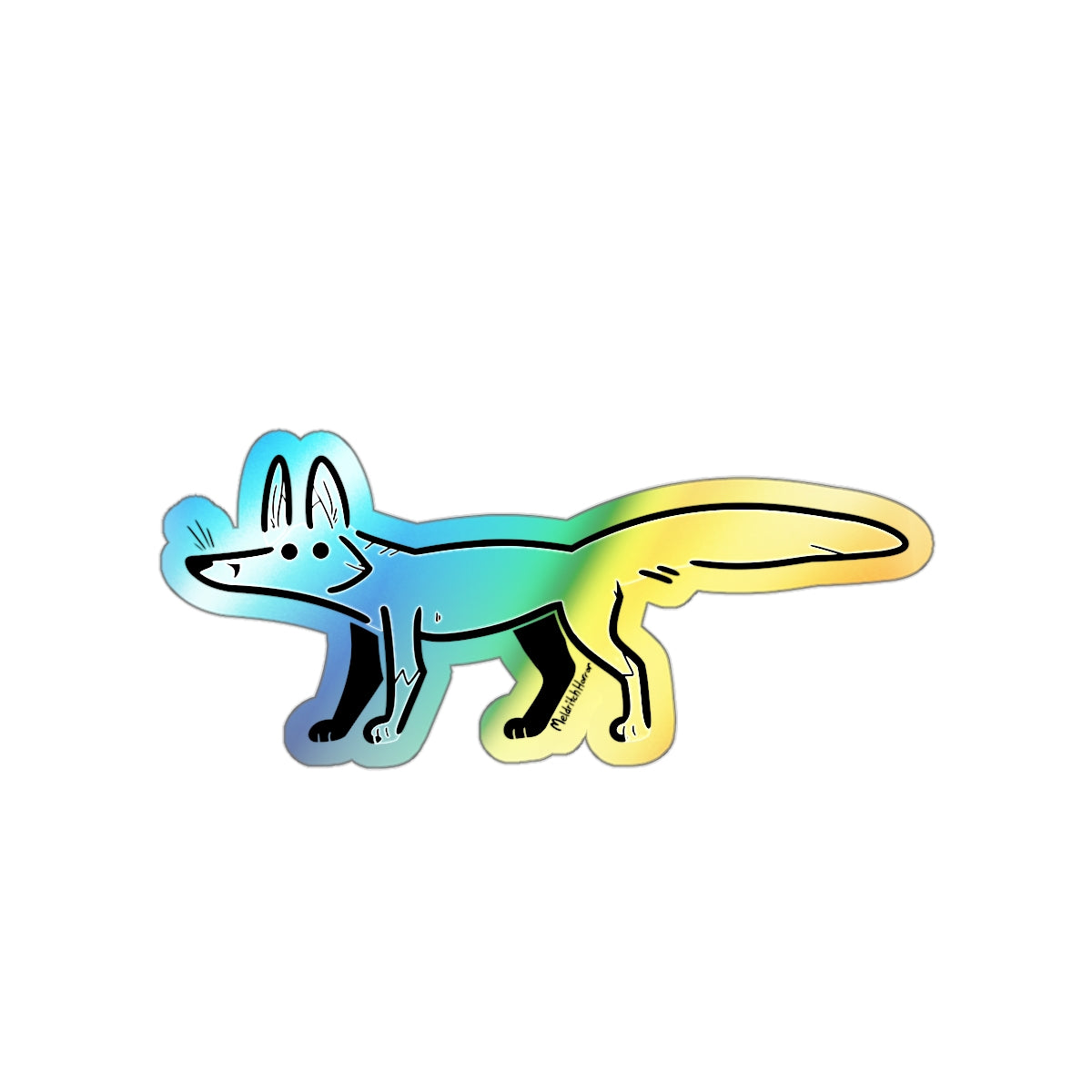 "Stick Fox" Holographic Sticker