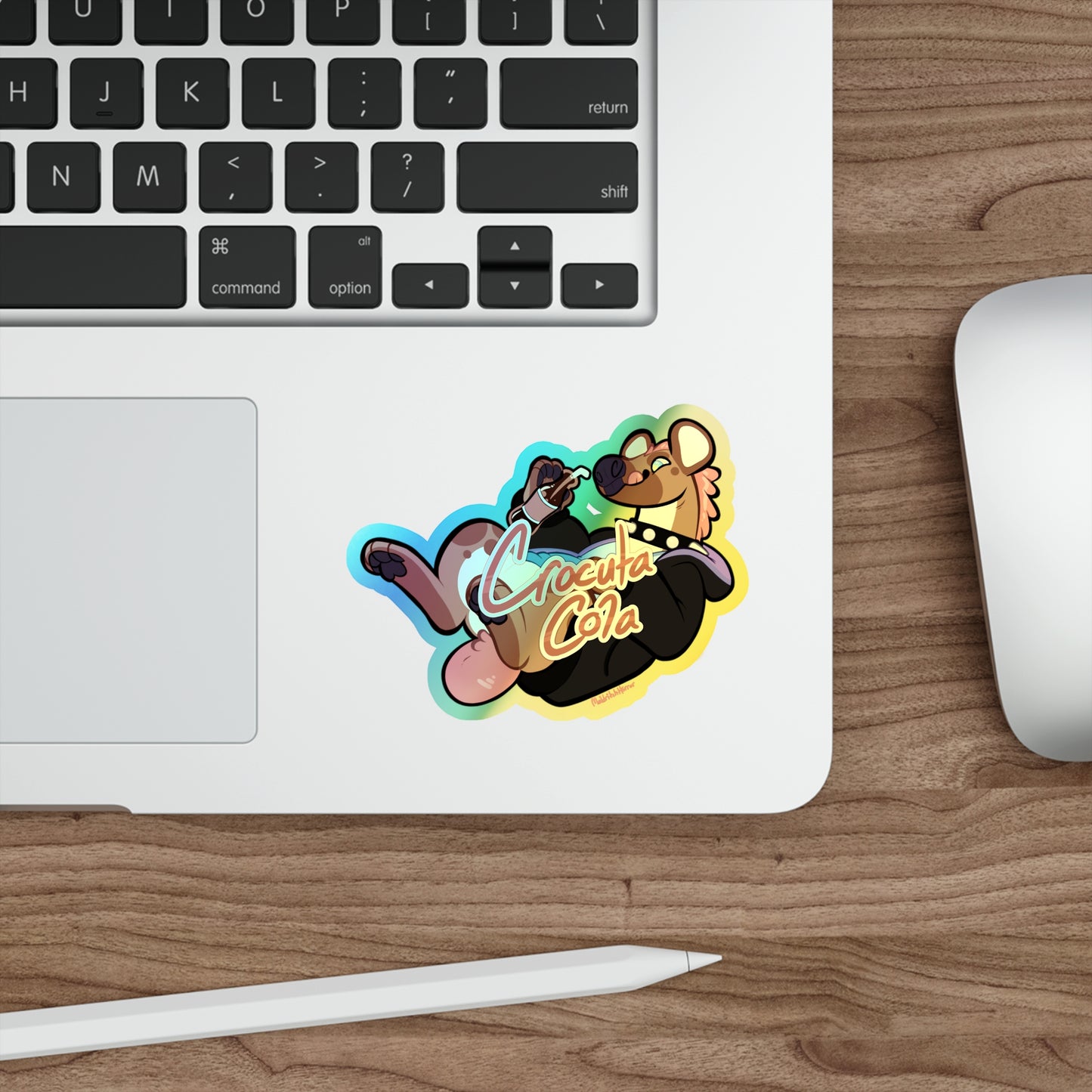 "Crocuta Cola" Holographic Sticker - With Text