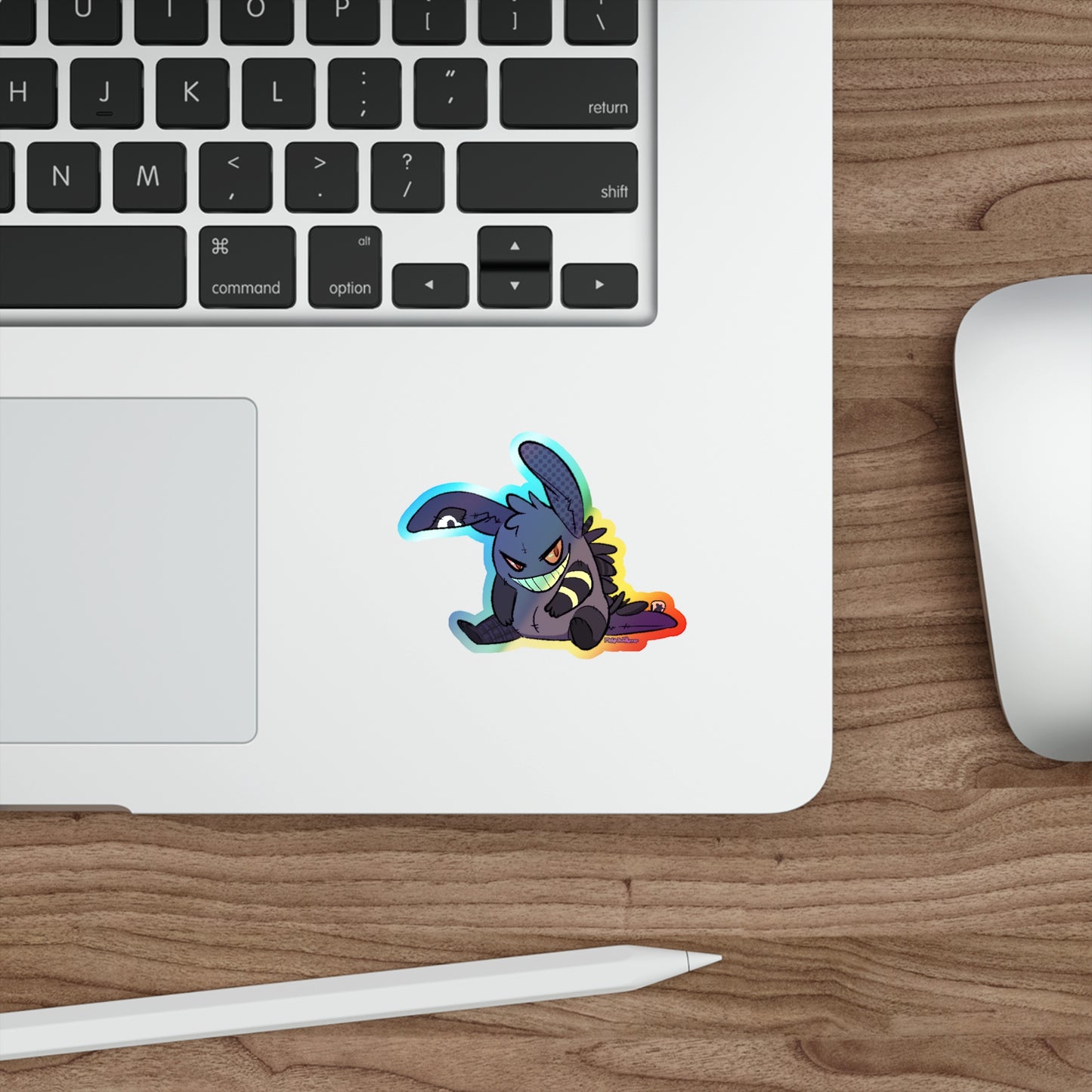 "Patchwork Ghost Plushie" Holographic Sticker
