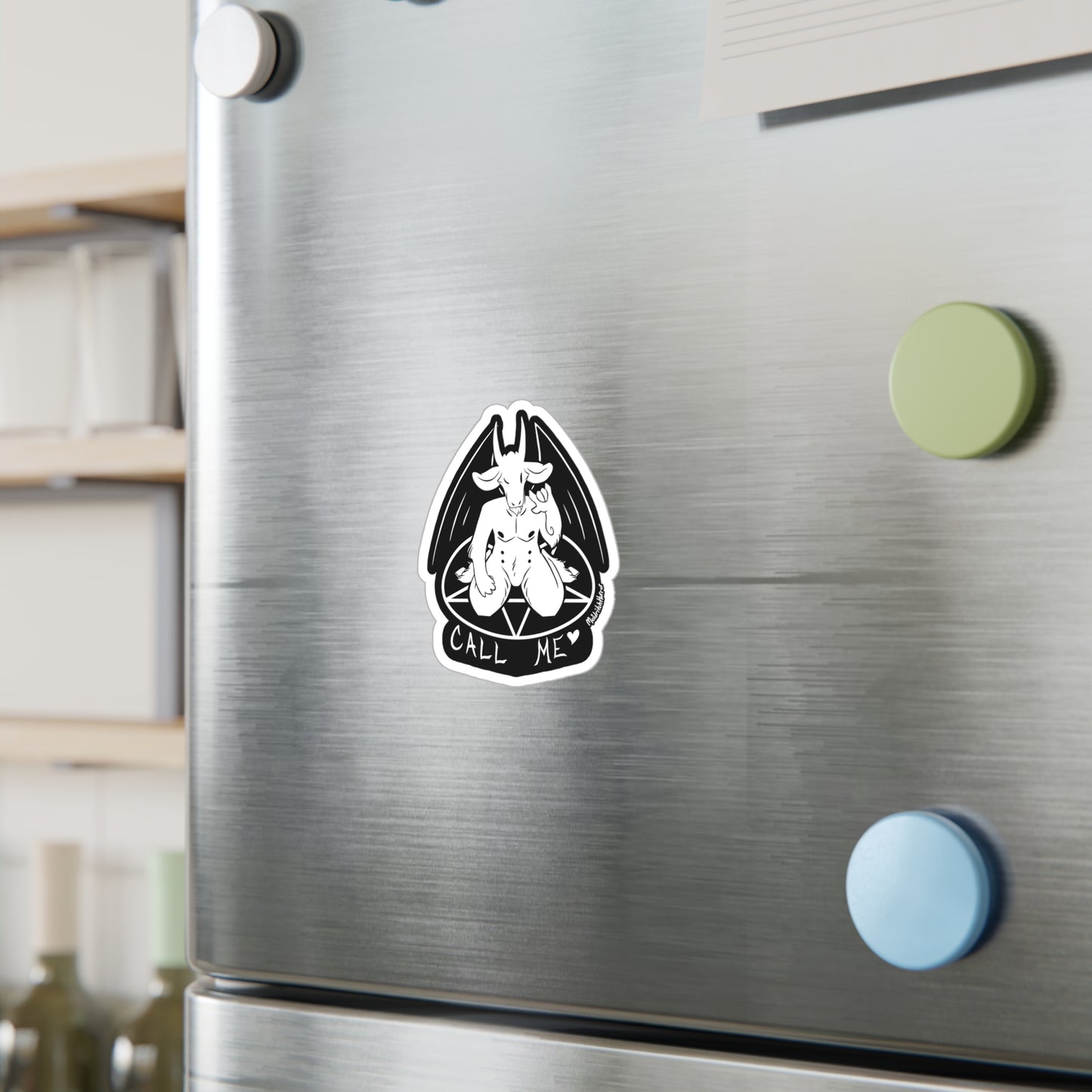 "Call Me" Vinyl Sticker - White Print