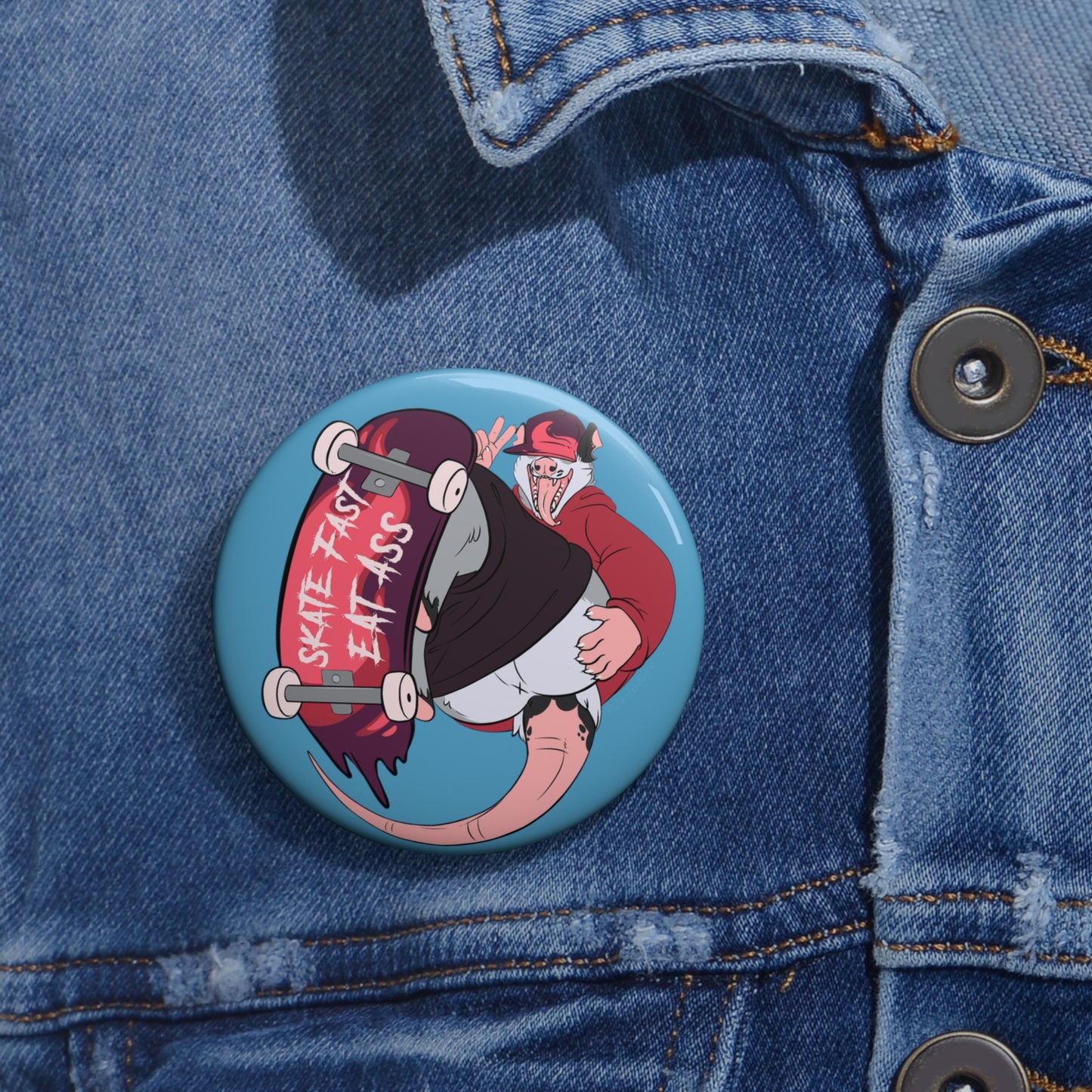 "Skate Fast, Eat Ass" Pin Button - X Butt