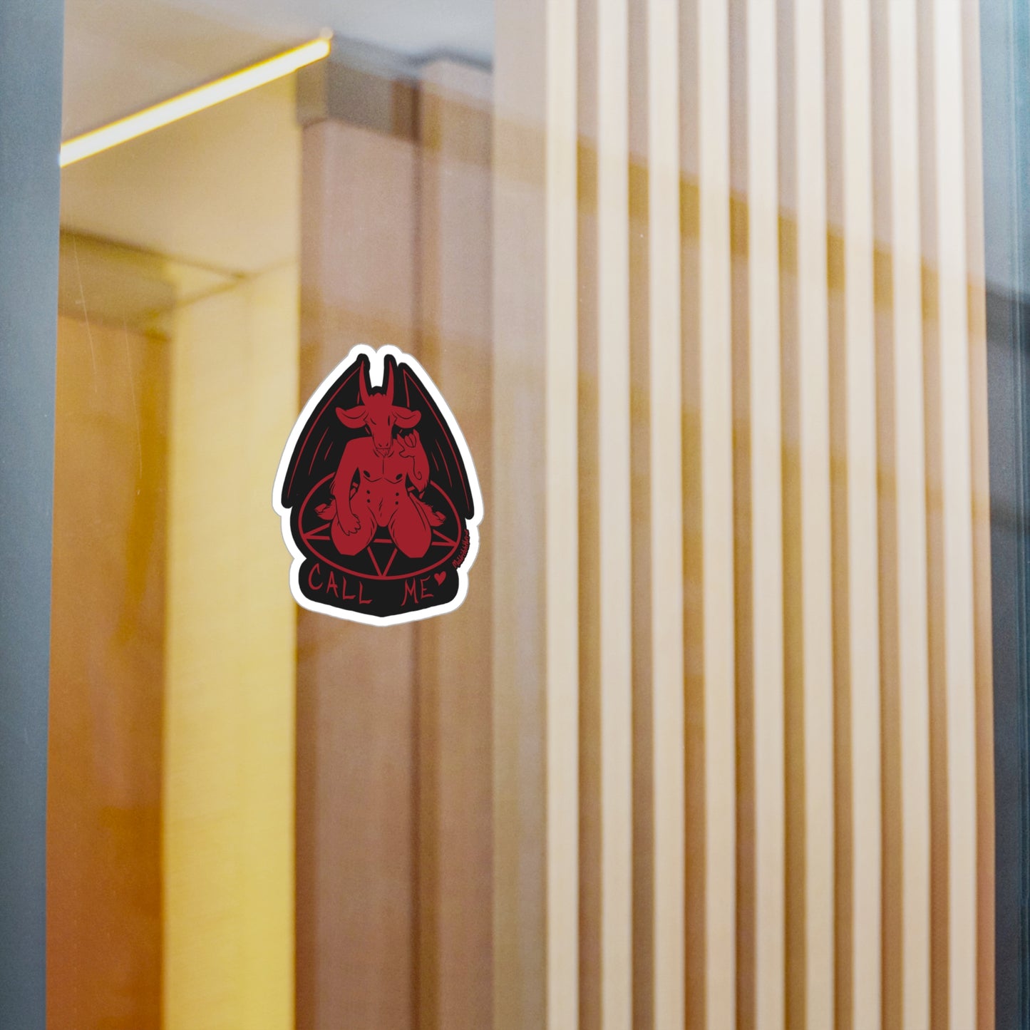 "Call Me" Vinyl Sticker - Original Red