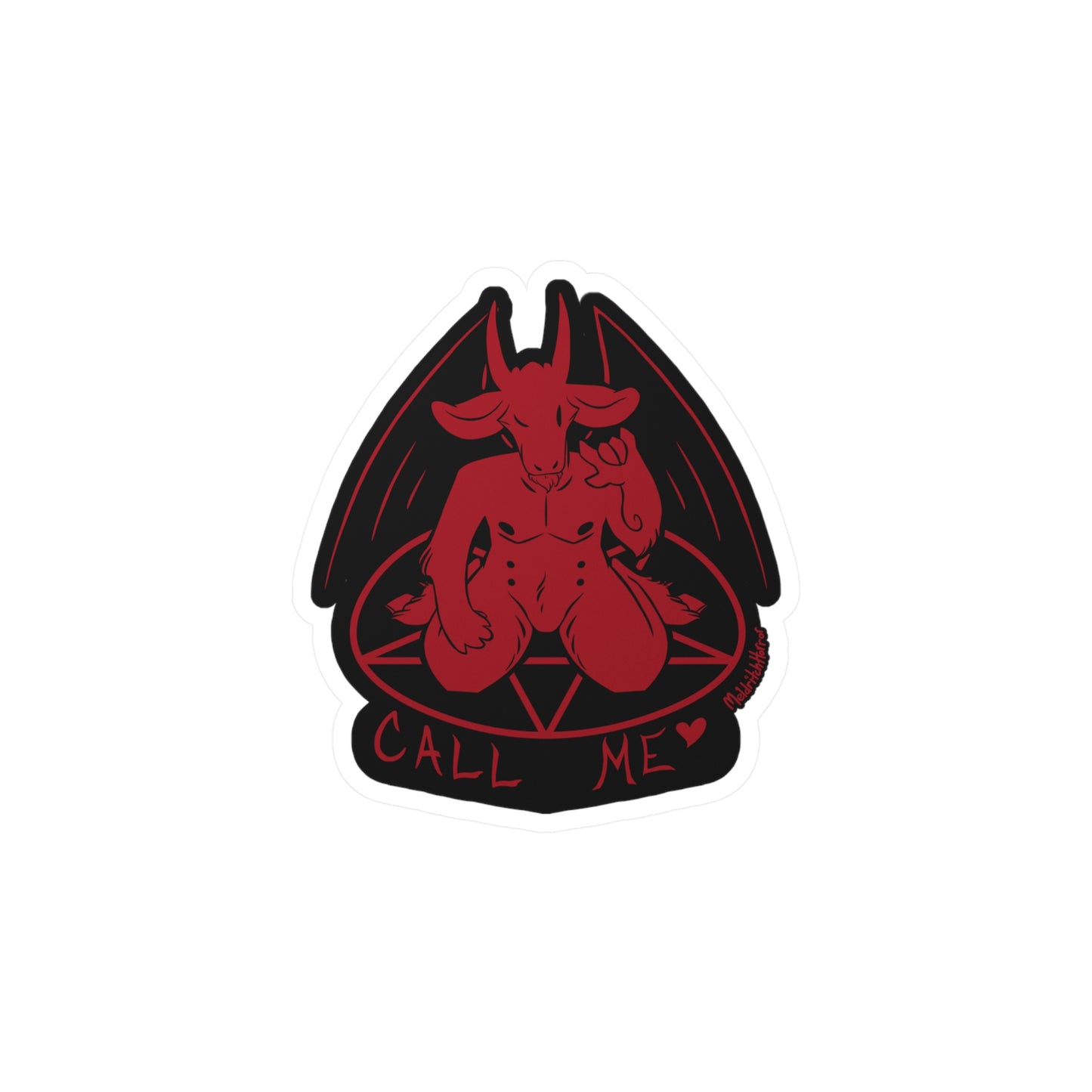 "Call Me" Vinyl Sticker - Original Red