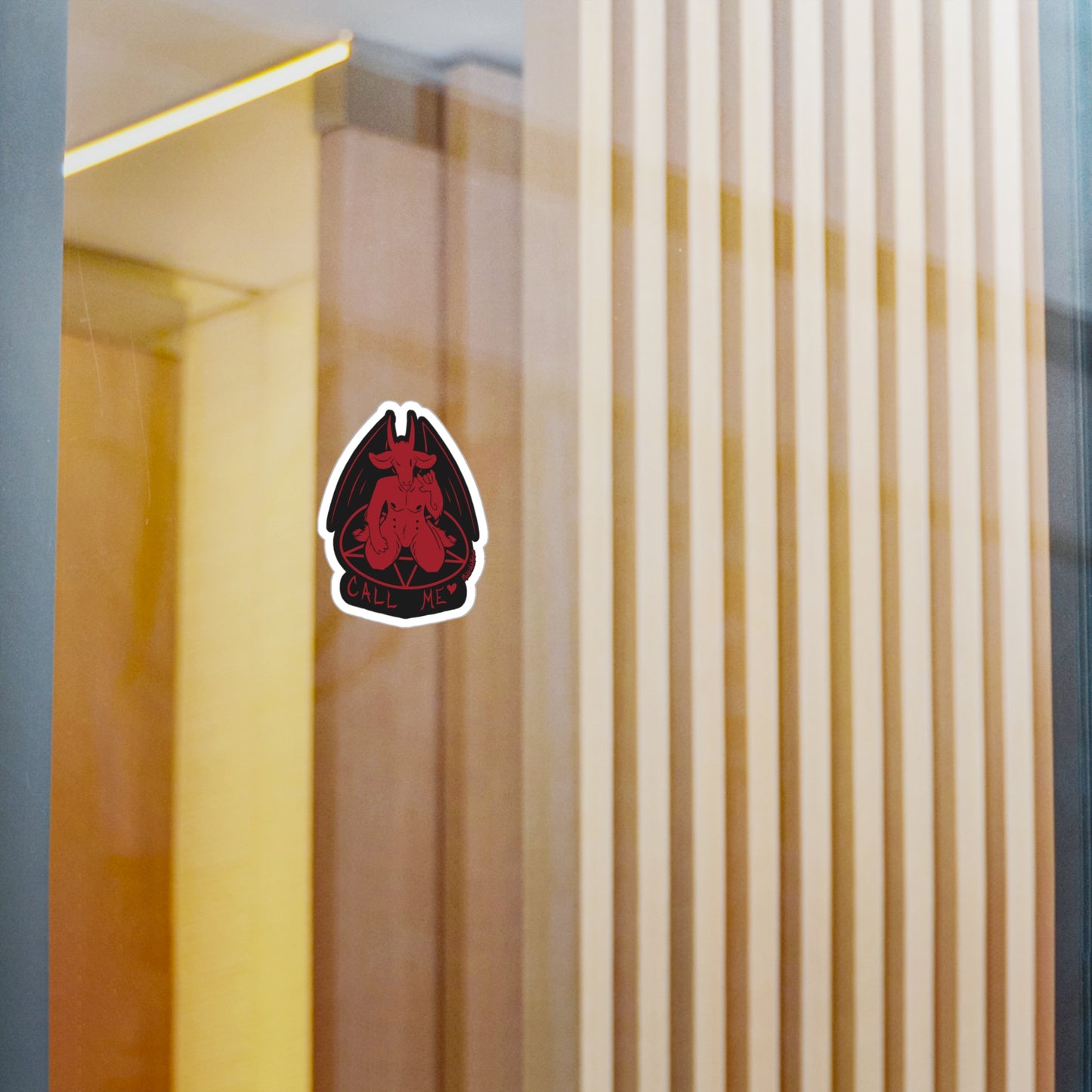 "Call Me" Vinyl Sticker - Original Red