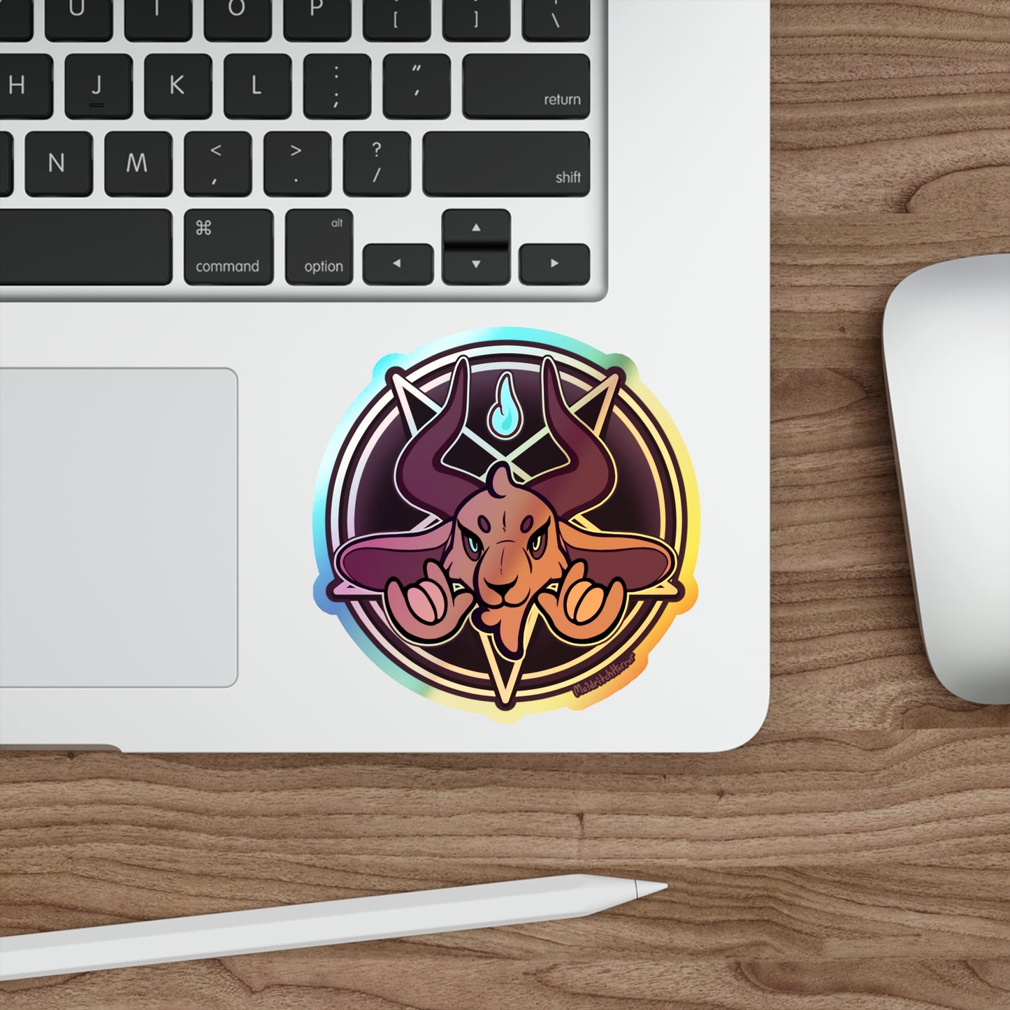 "Unholy Horns" Holographic Sticker