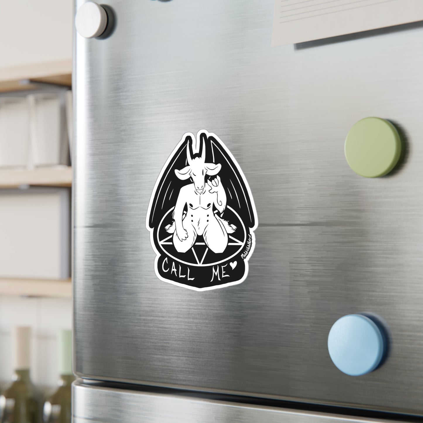 "Call Me" Vinyl Sticker - White Print