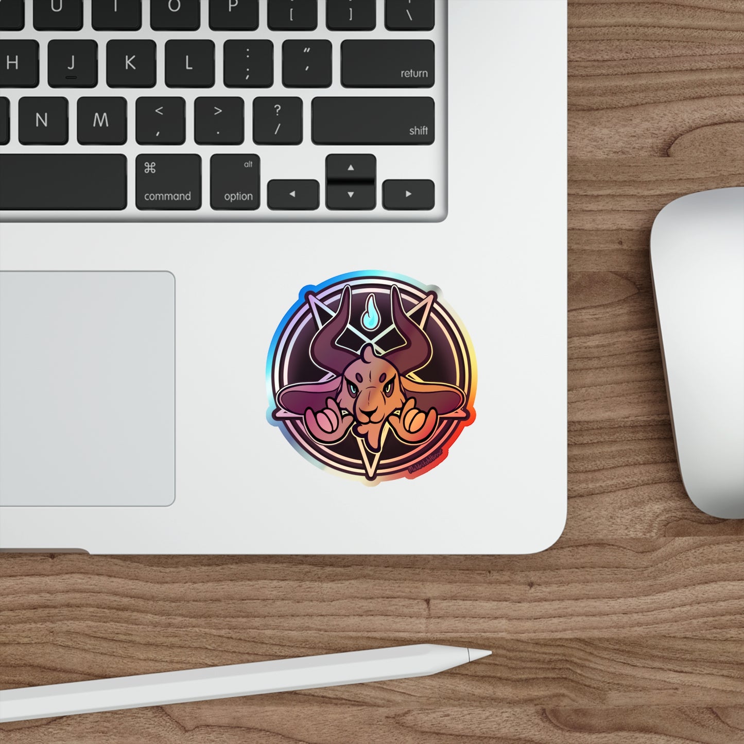 "Unholy Horns" Holographic Sticker