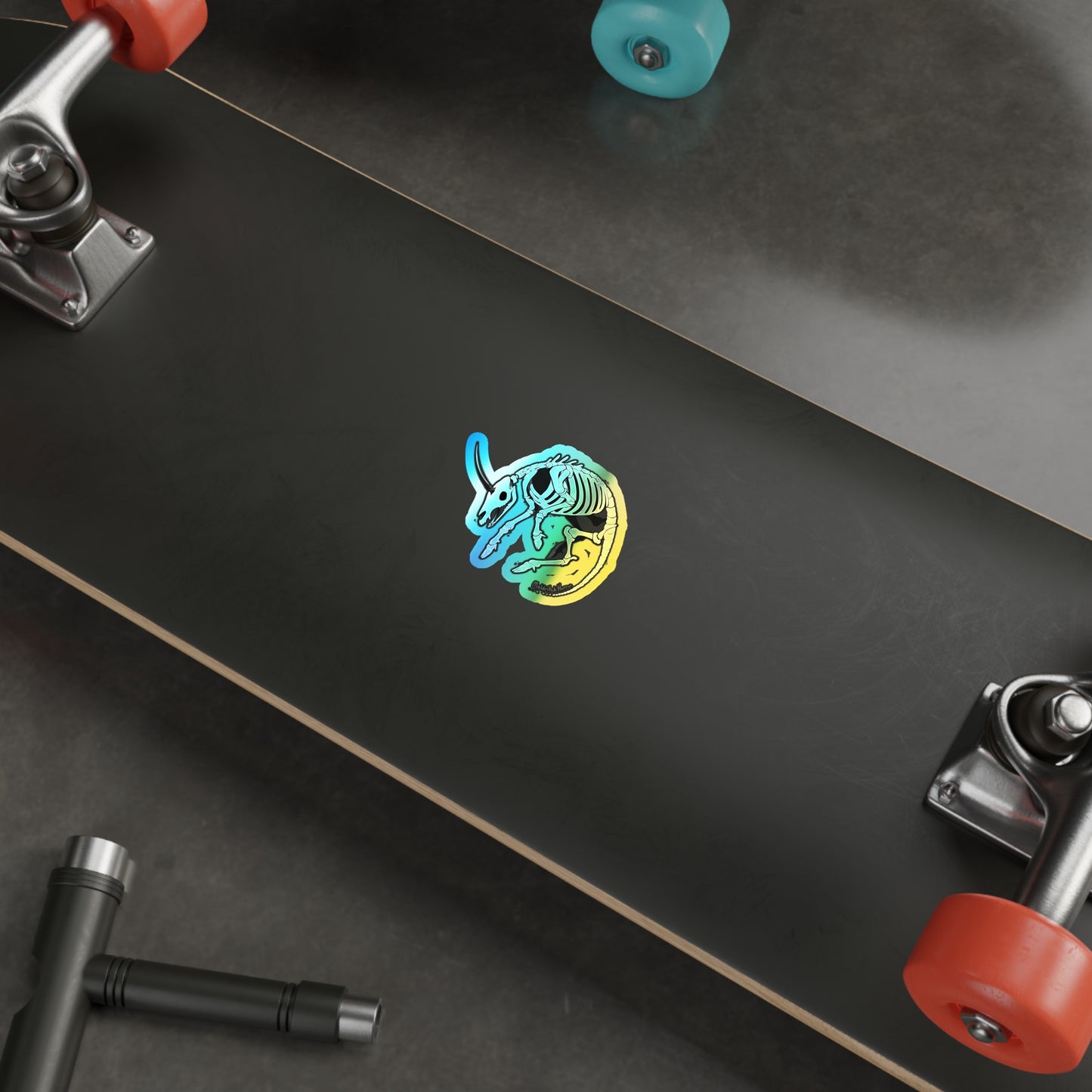 "Skeletal Unicorn" Holographic Sticker