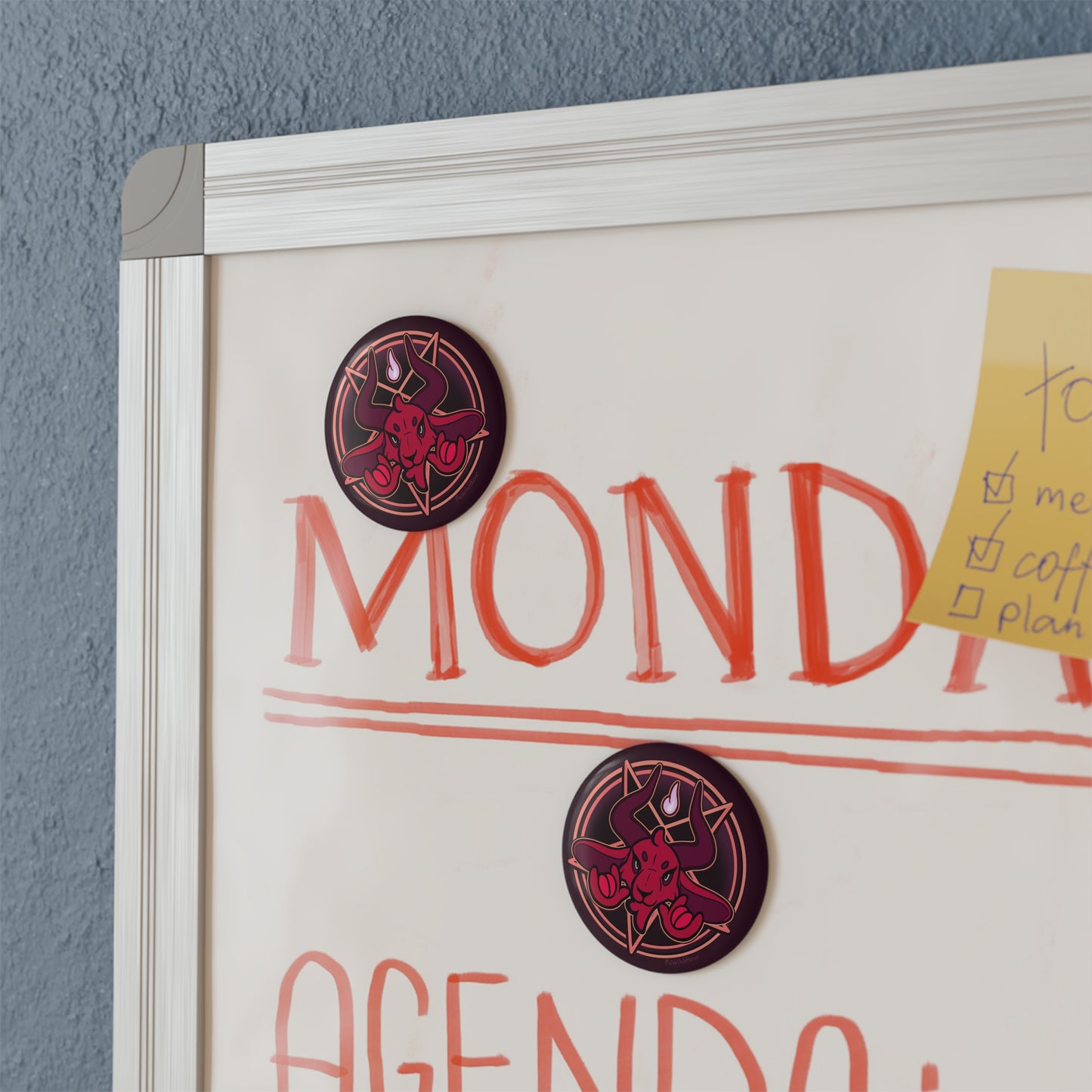 "Unholy Horns" Round Button Magnet